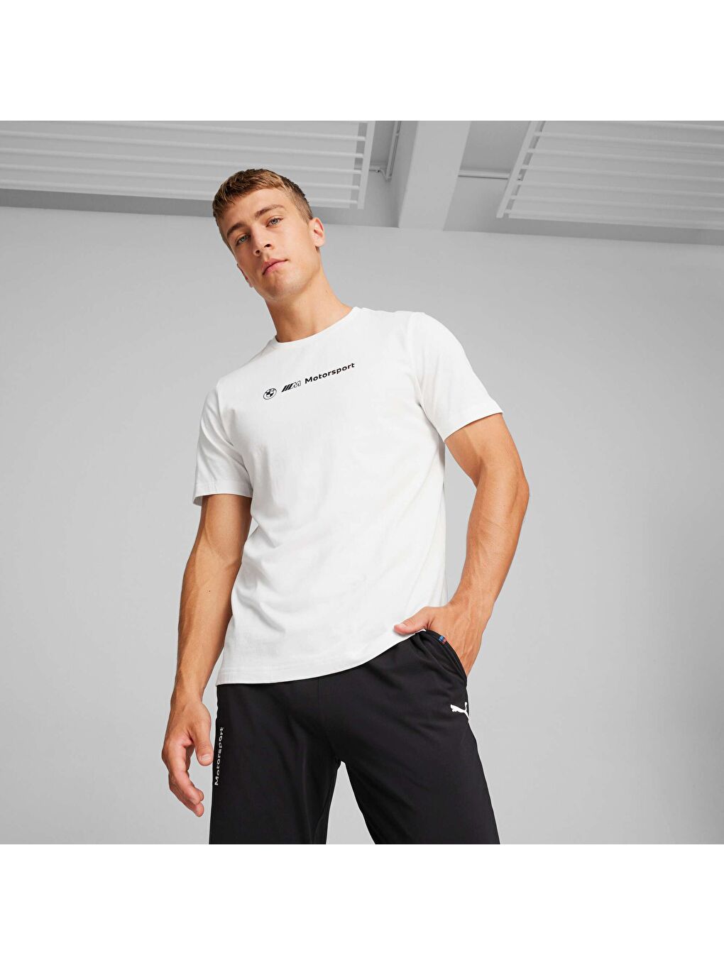 Beyaz BMW M Motorsport Logo GRAPHIC Erkek Tişört-4