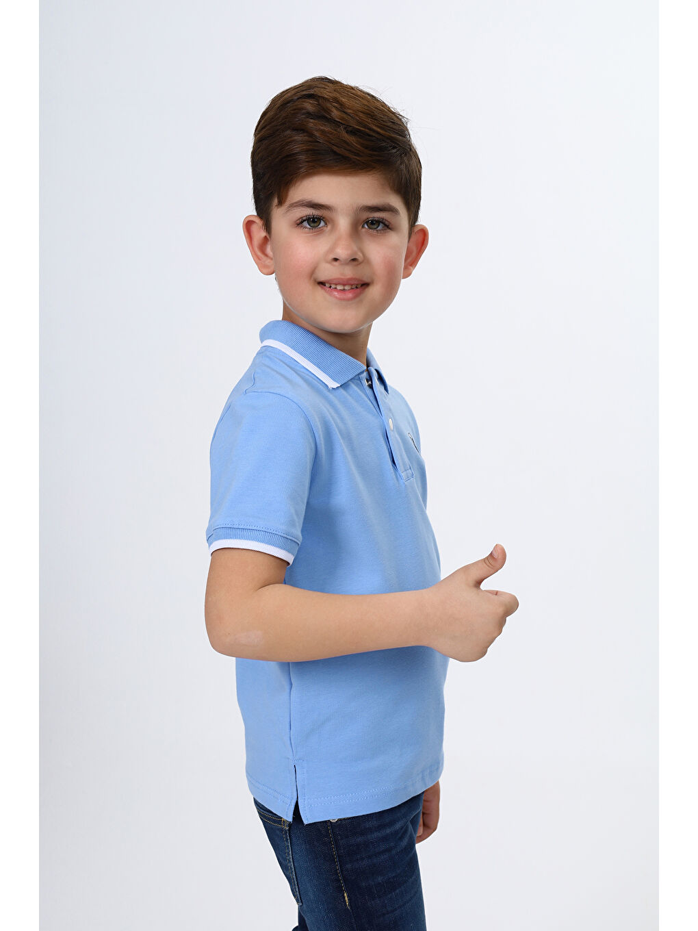 Mavi Erkek Çocuk Baskılı Tişört-1