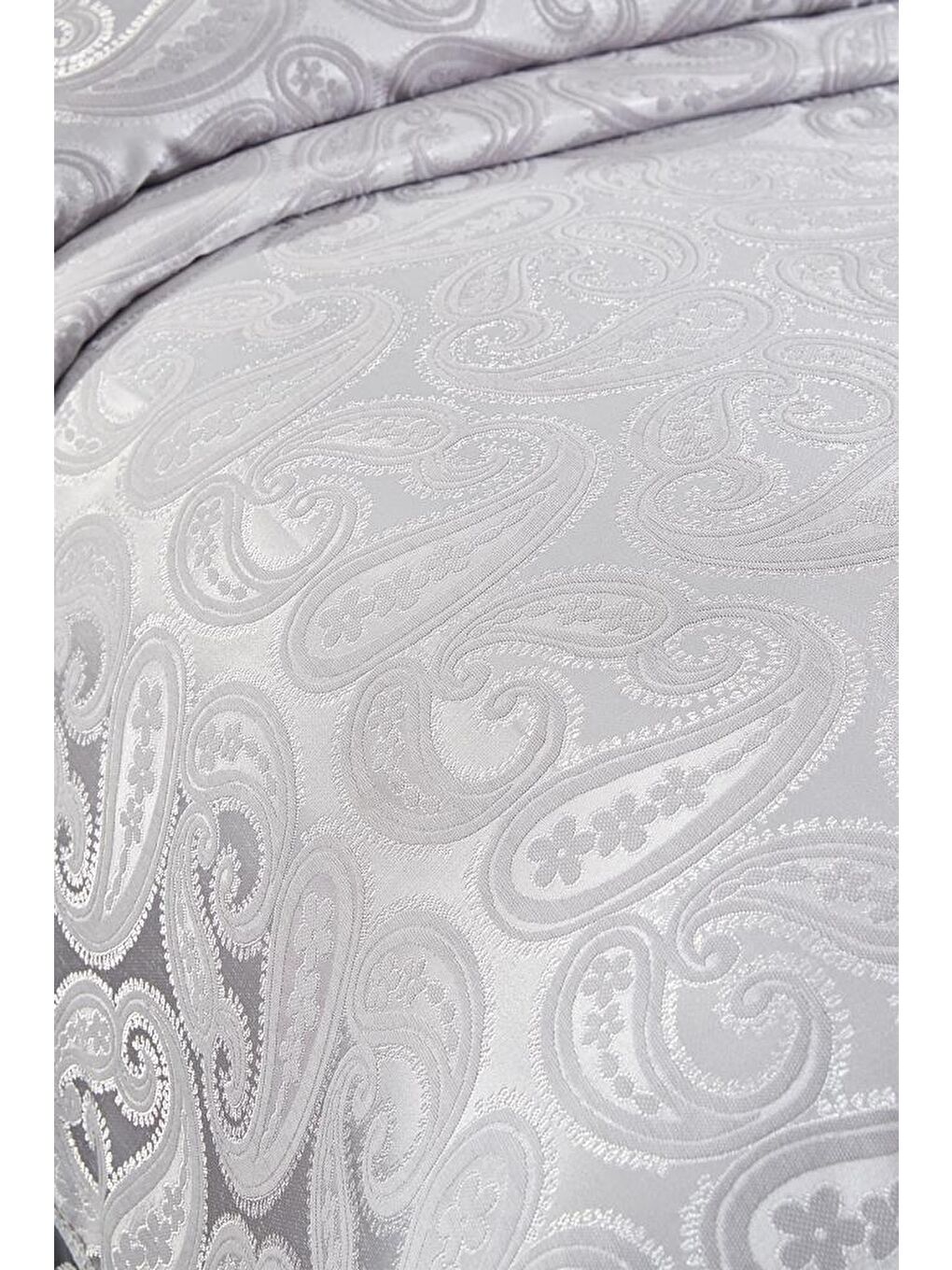 Şal 3 Parça Çift Kişilik Yatak Örtüsü Gri-4