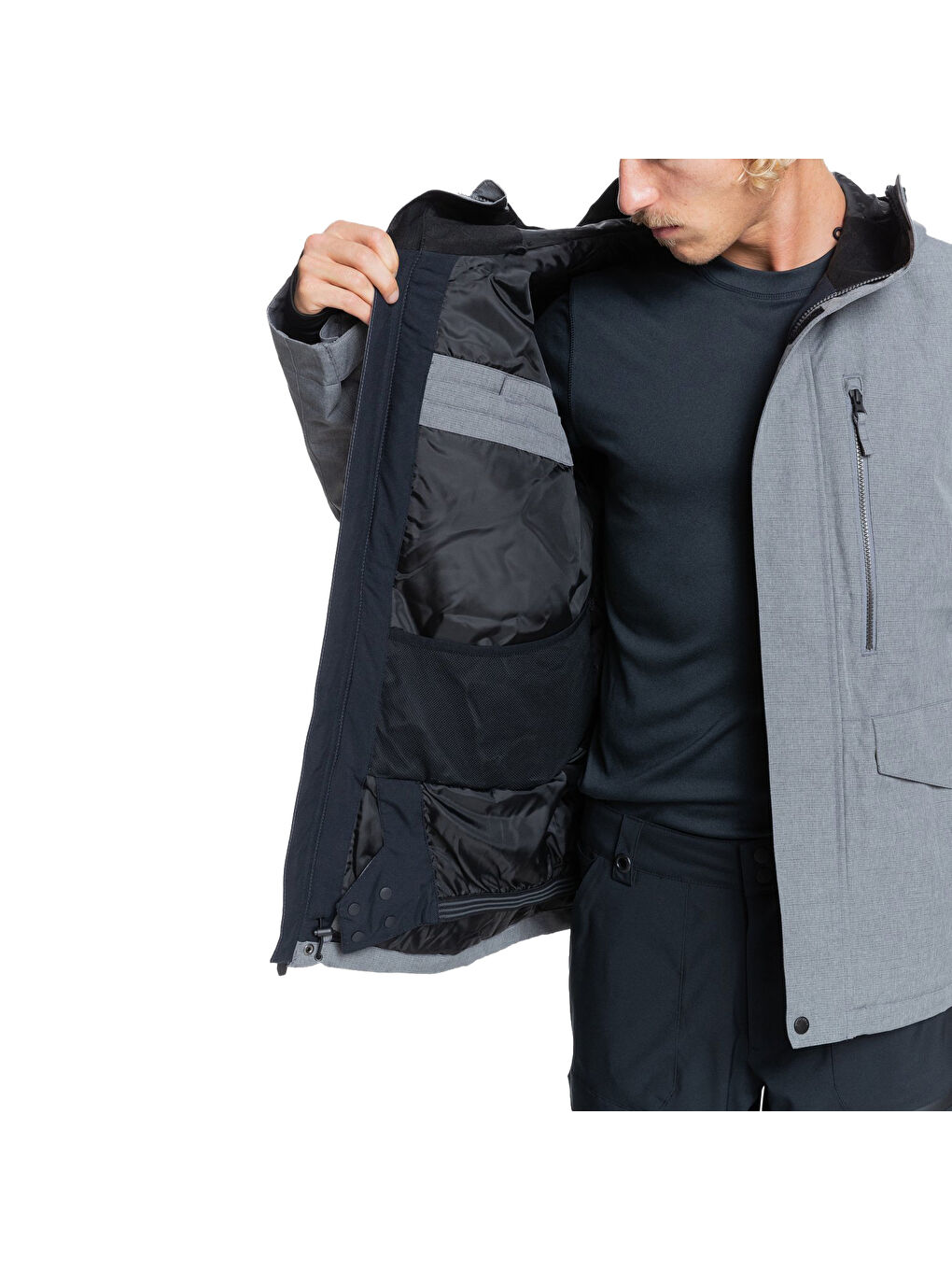 Mission Solid Jk Erkek Gri Snowboard Ceketi-6