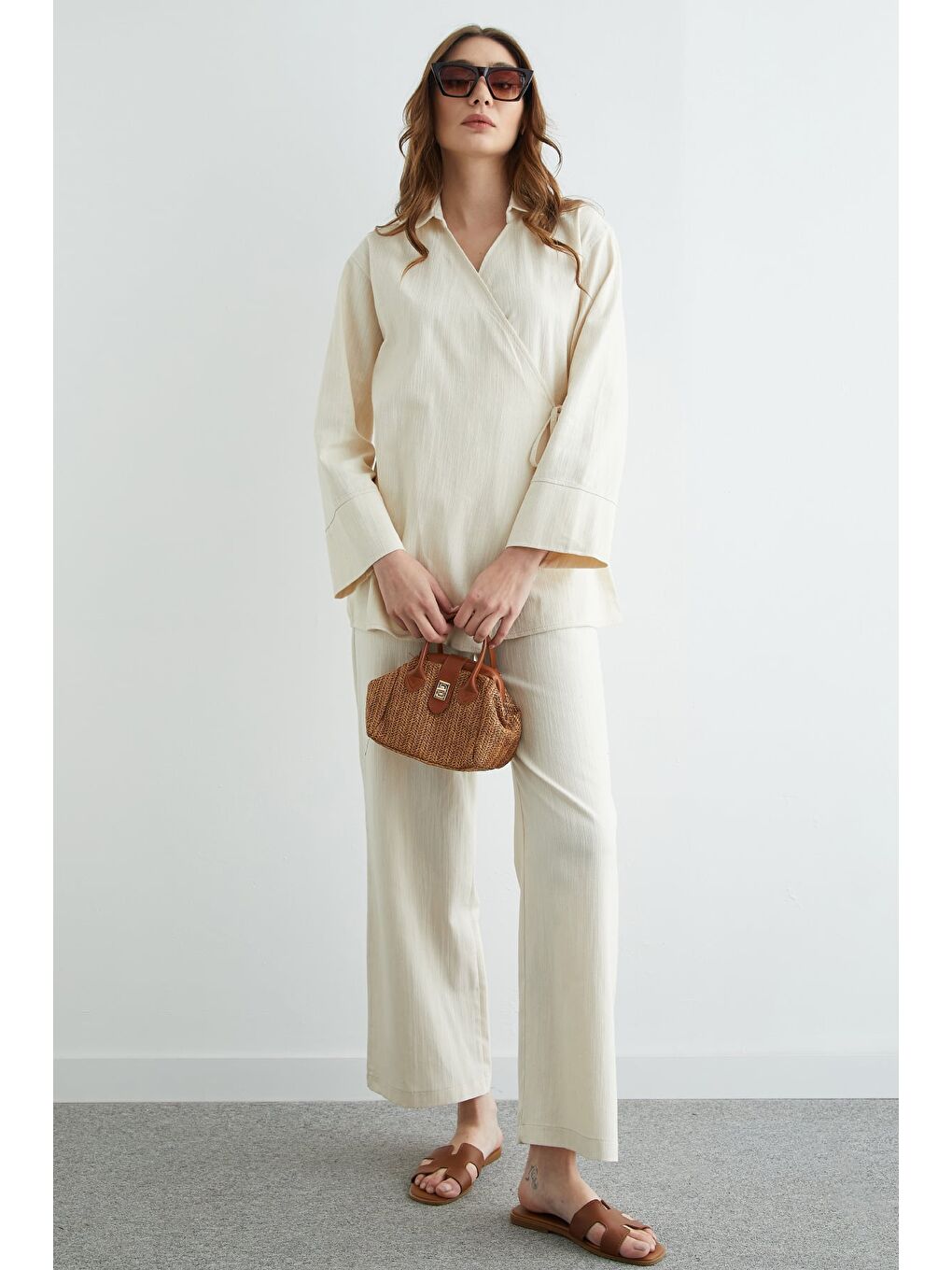 Bej Fullamodest Yandan Bağlamalı 2 Li Takım-2