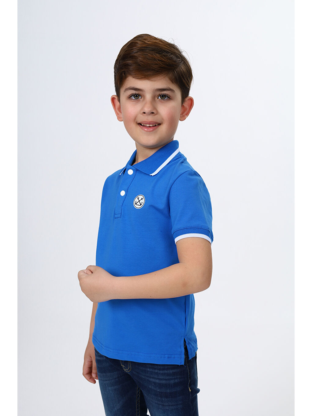 Mavi Erkek Çocuk Baskılı Tişört-1