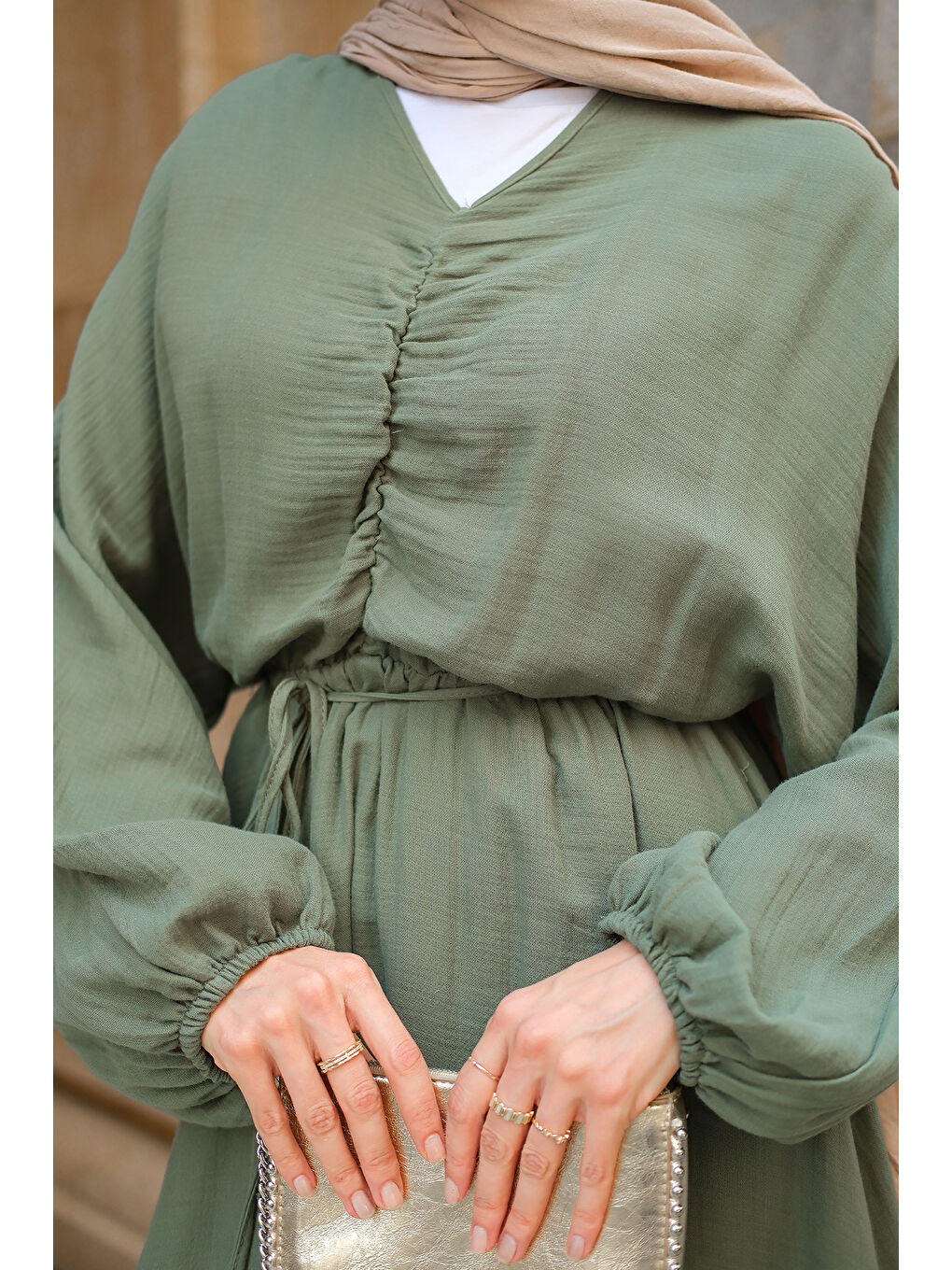 Kadın Olivia Elbise Haki Yeşil-3