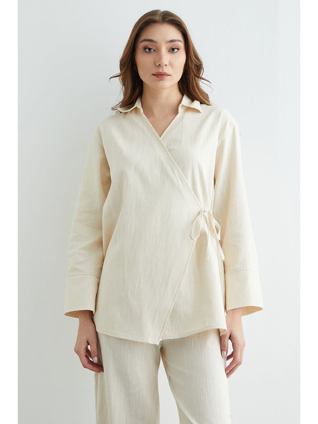 Bej Fullamodest Yandan Bağlamalı 2 Li Takım-4