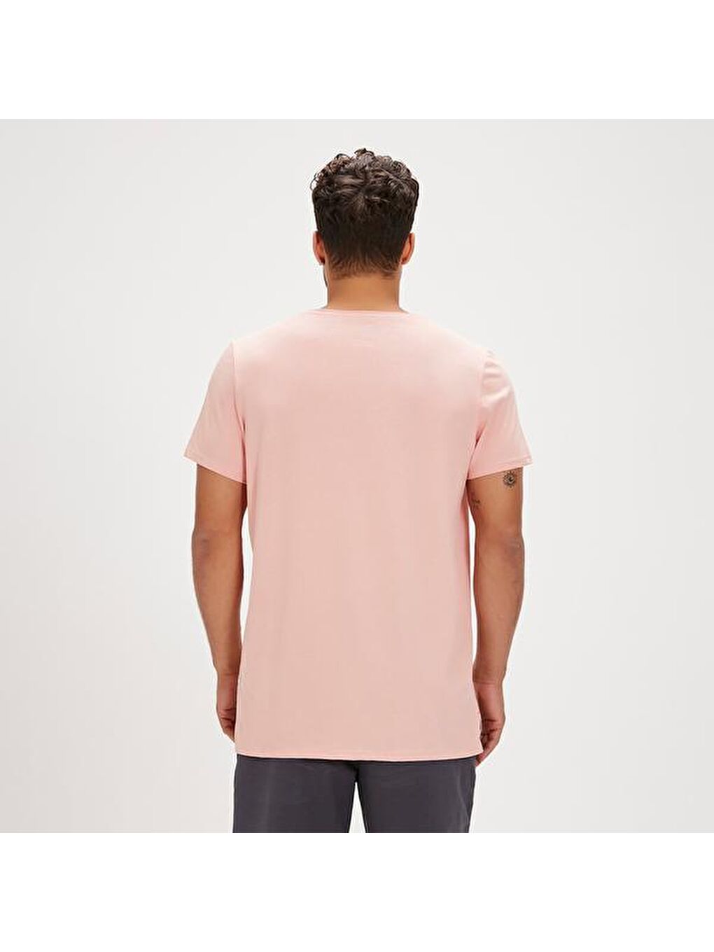 Major Erkek Pembe Yuvarlak Yaka Tişört-2