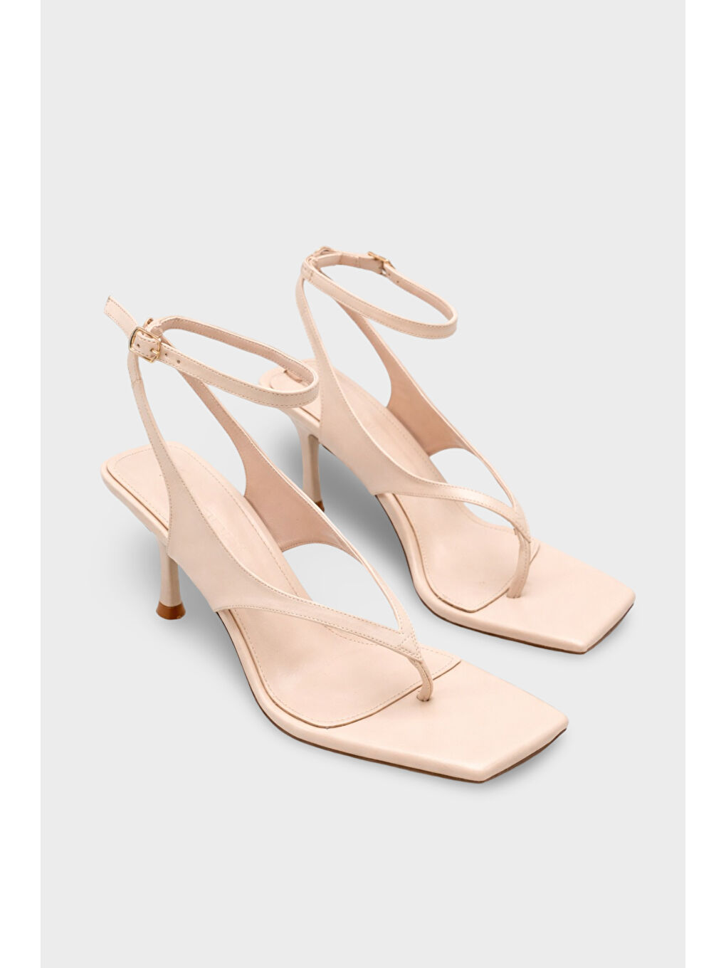 Bej Suzie Kadın Parmak Arası Topuklu Ayakkabı-2
