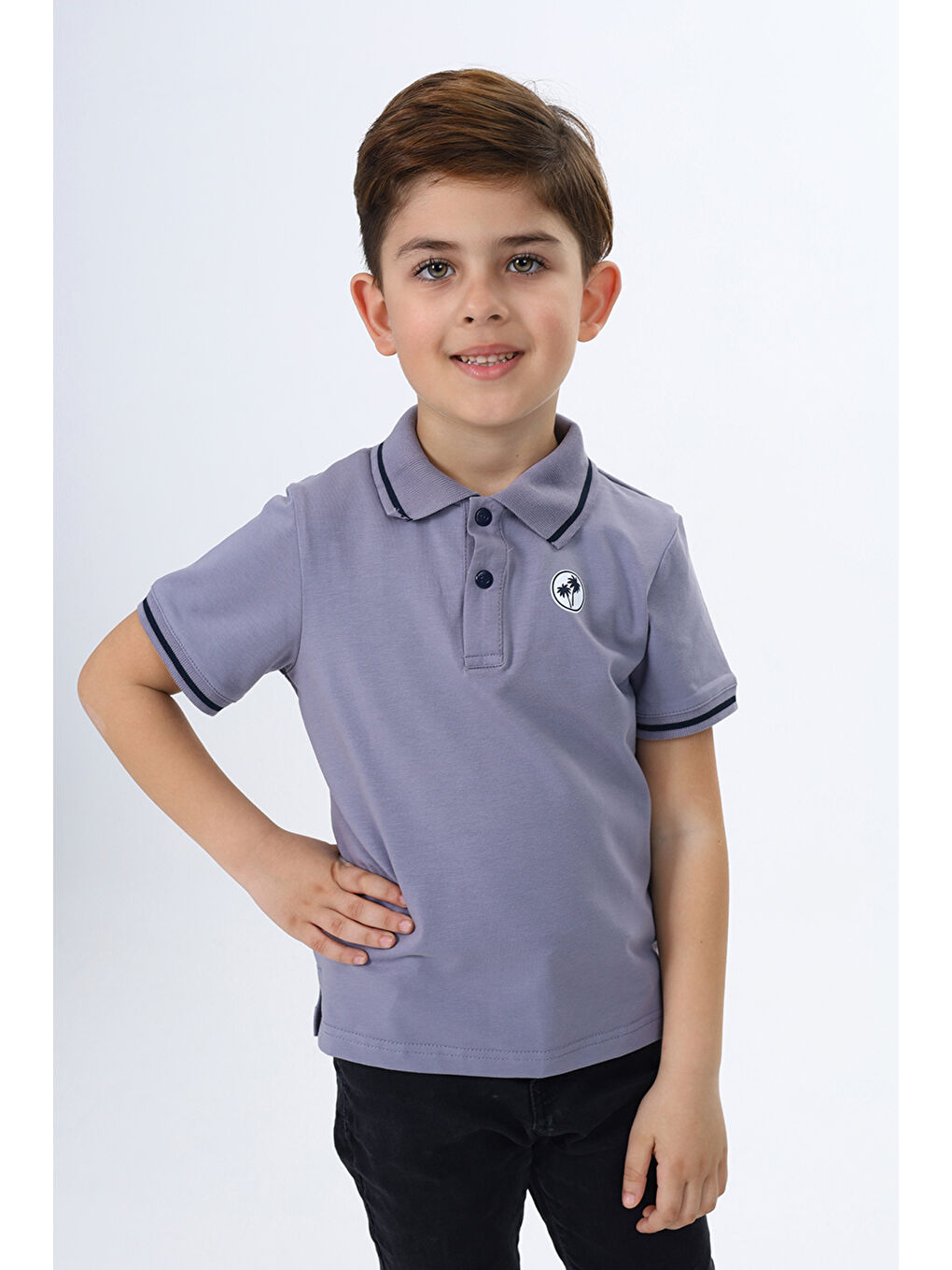 Gri Erkek Çocuk Baskılı Tişört-3