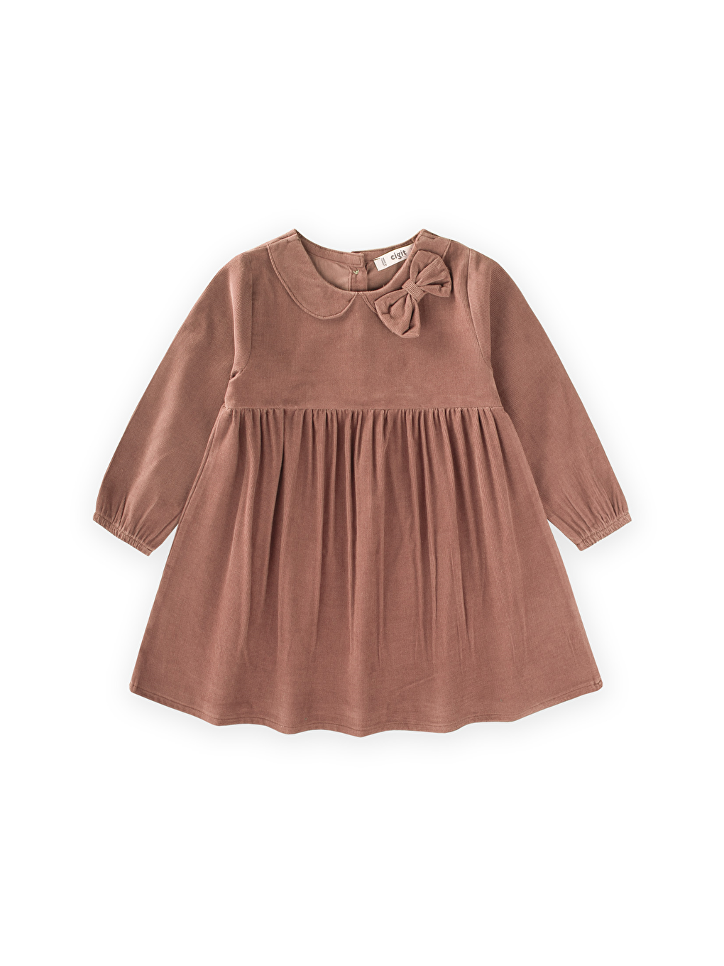 Kahverengi Kadife Elbise 1-8 Yaş A.Kahve