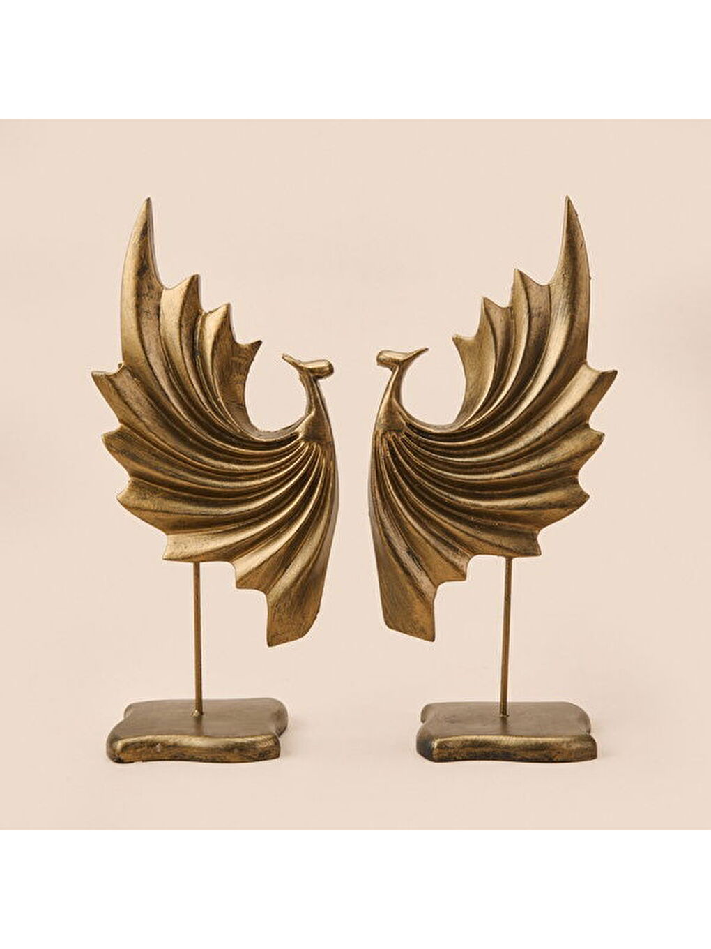 Sarı Deco Dragon 2'li Dekor - Gold - 32 cm