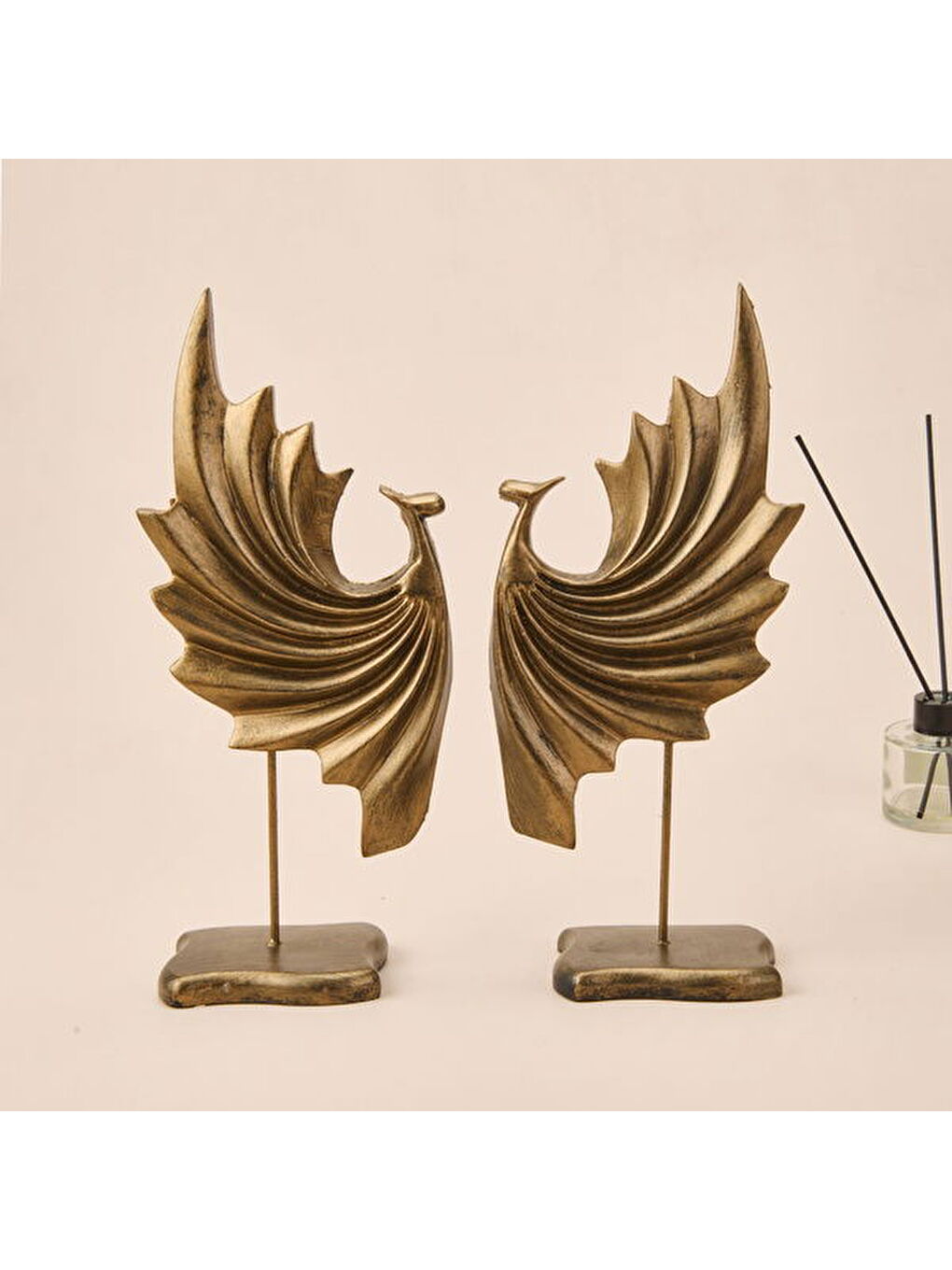 Sarı Deco Dragon 2'li Dekor - Gold - 32 cm-2