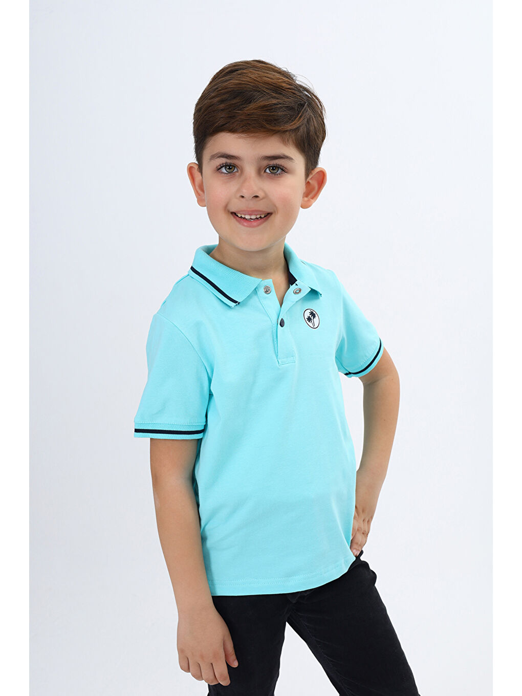 Turkuaz Erkek Çocuk Baskılı Tişört-3