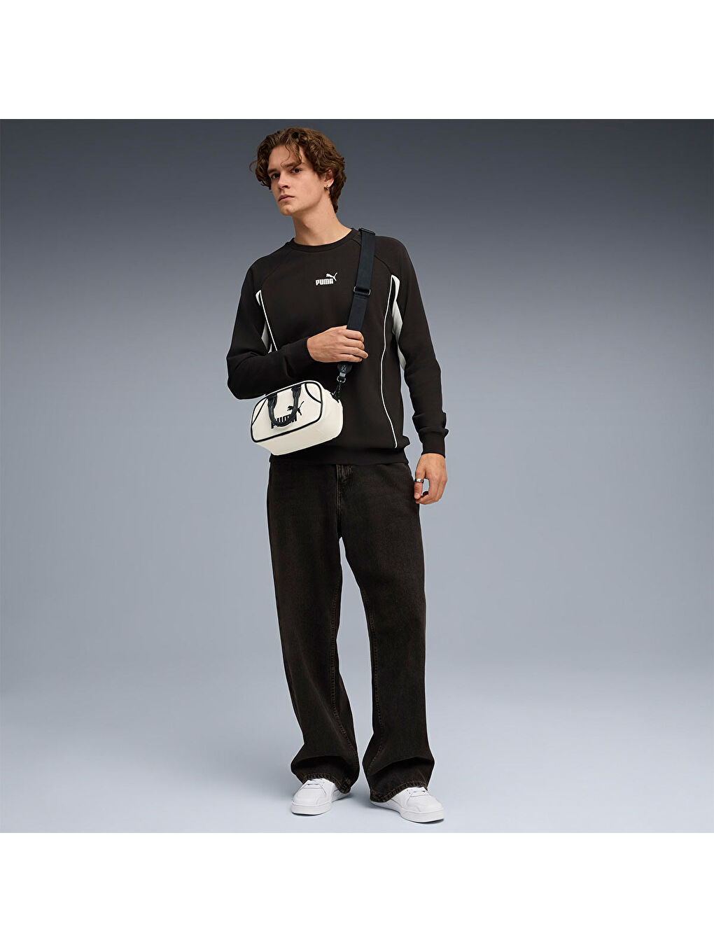 Sport Crew Erkek Siyah Bisiklet Yaka Sweatshirt-1