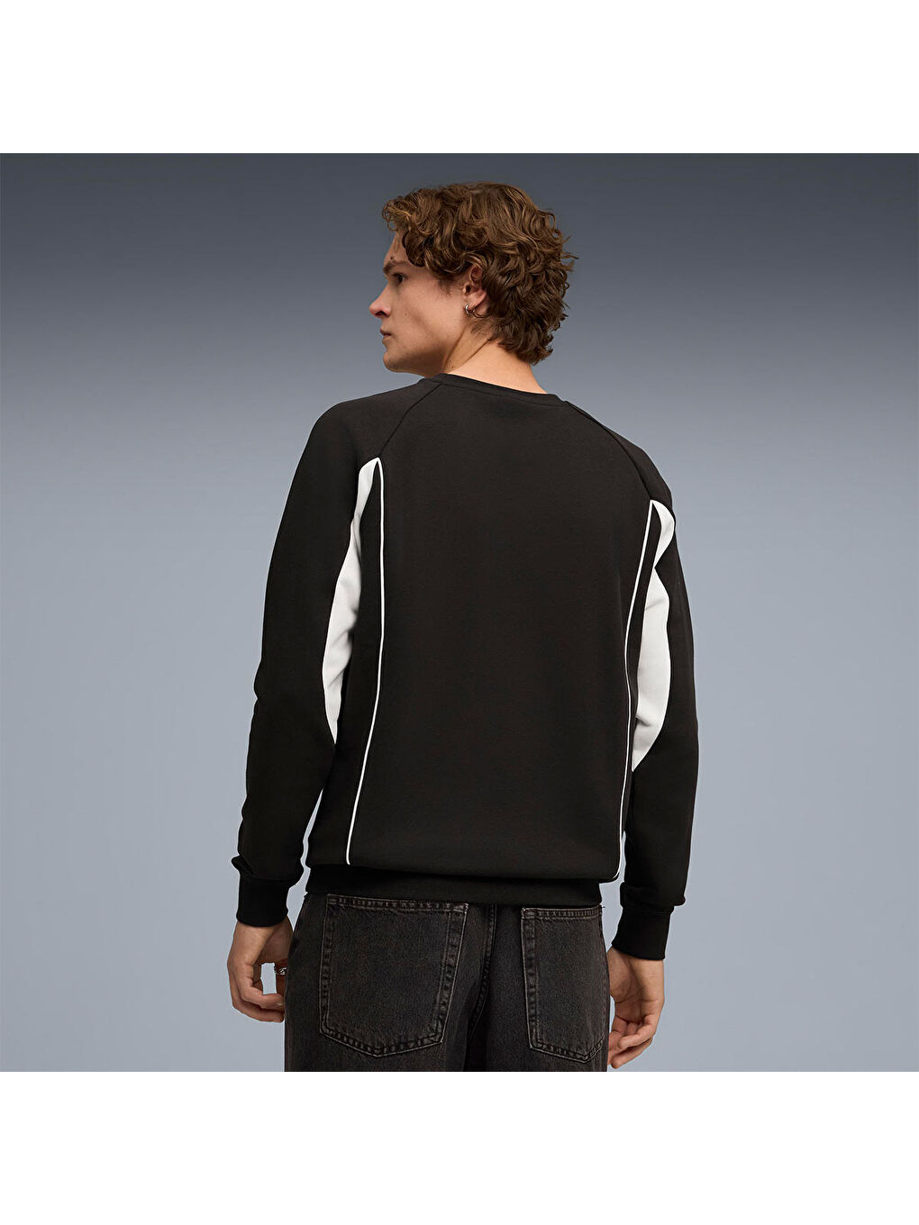 Sport Crew Erkek Siyah Bisiklet Yaka Sweatshirt-2