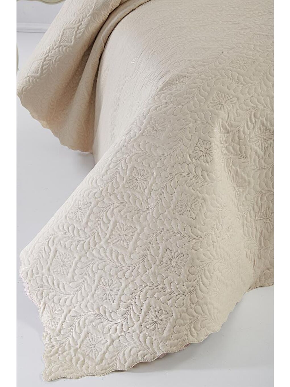 Ultrasonik Kapitoneli Elite Tek Kişilik Yatak Örtüsü Bej-2