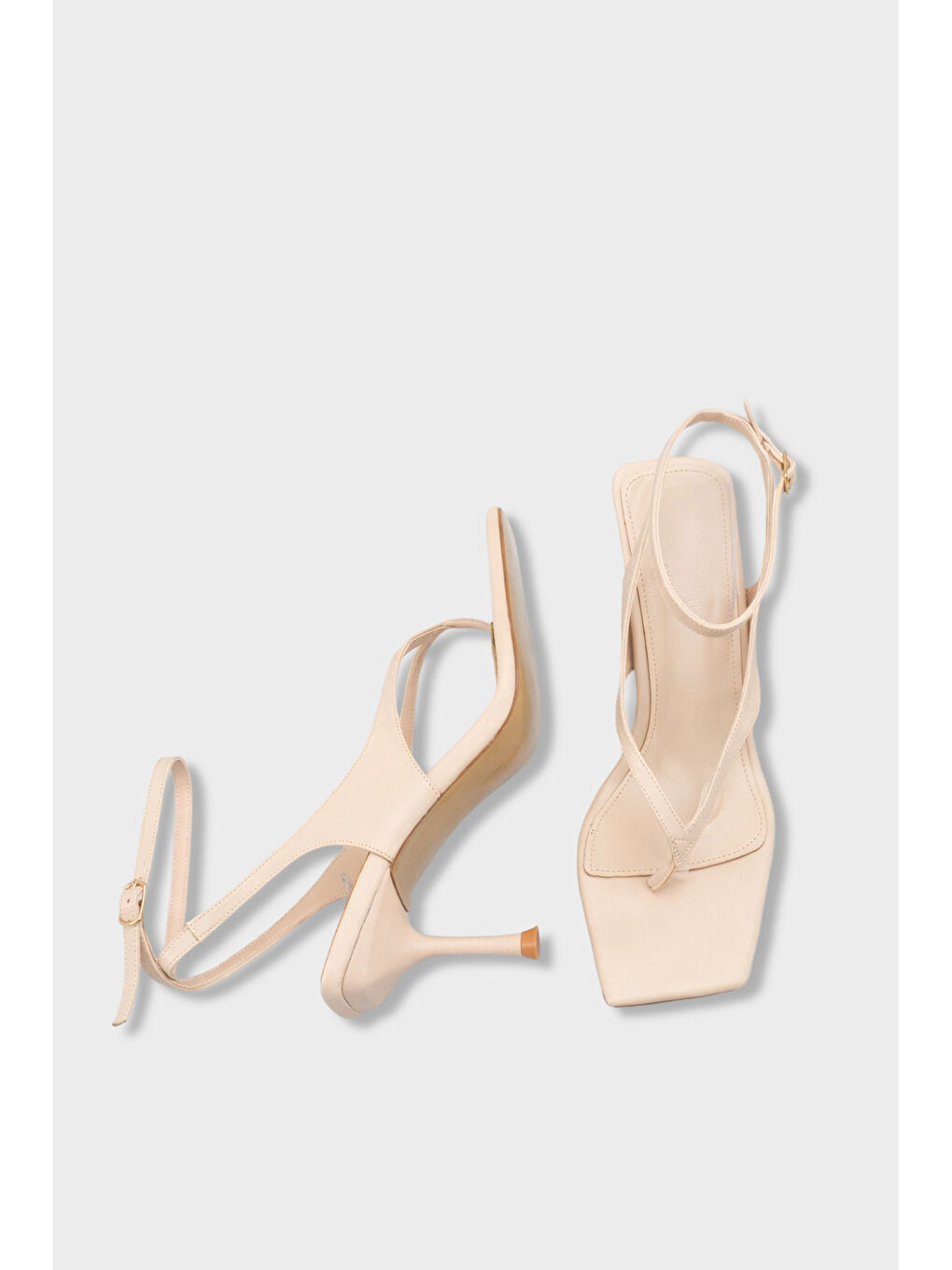 Bej Suzie Kadın Parmak Arası Topuklu Ayakkabı-6