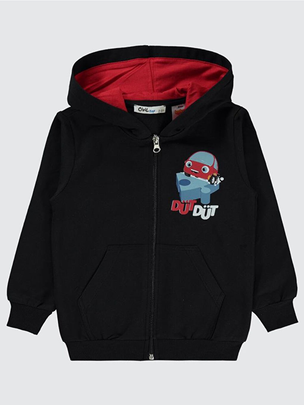 Düt Düt Puzzle Baskılı 2-5 Yaş Hırka - Siyah 3-4 Yaş