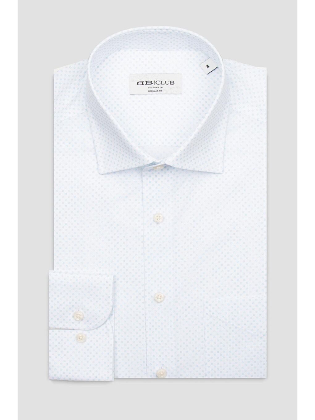 Bb Club Lima Poplin Pamuklu Regular Fit Beyaz Klasik Yaka Erkek Baskılı Gömlek