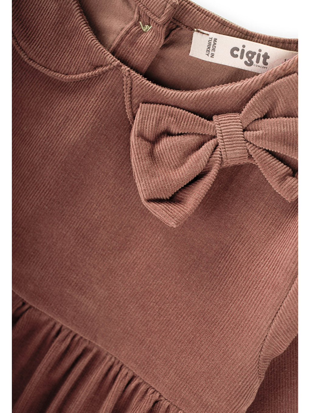 Kahverengi Kadife Elbise 1-8 Yaş A.Kahve-2