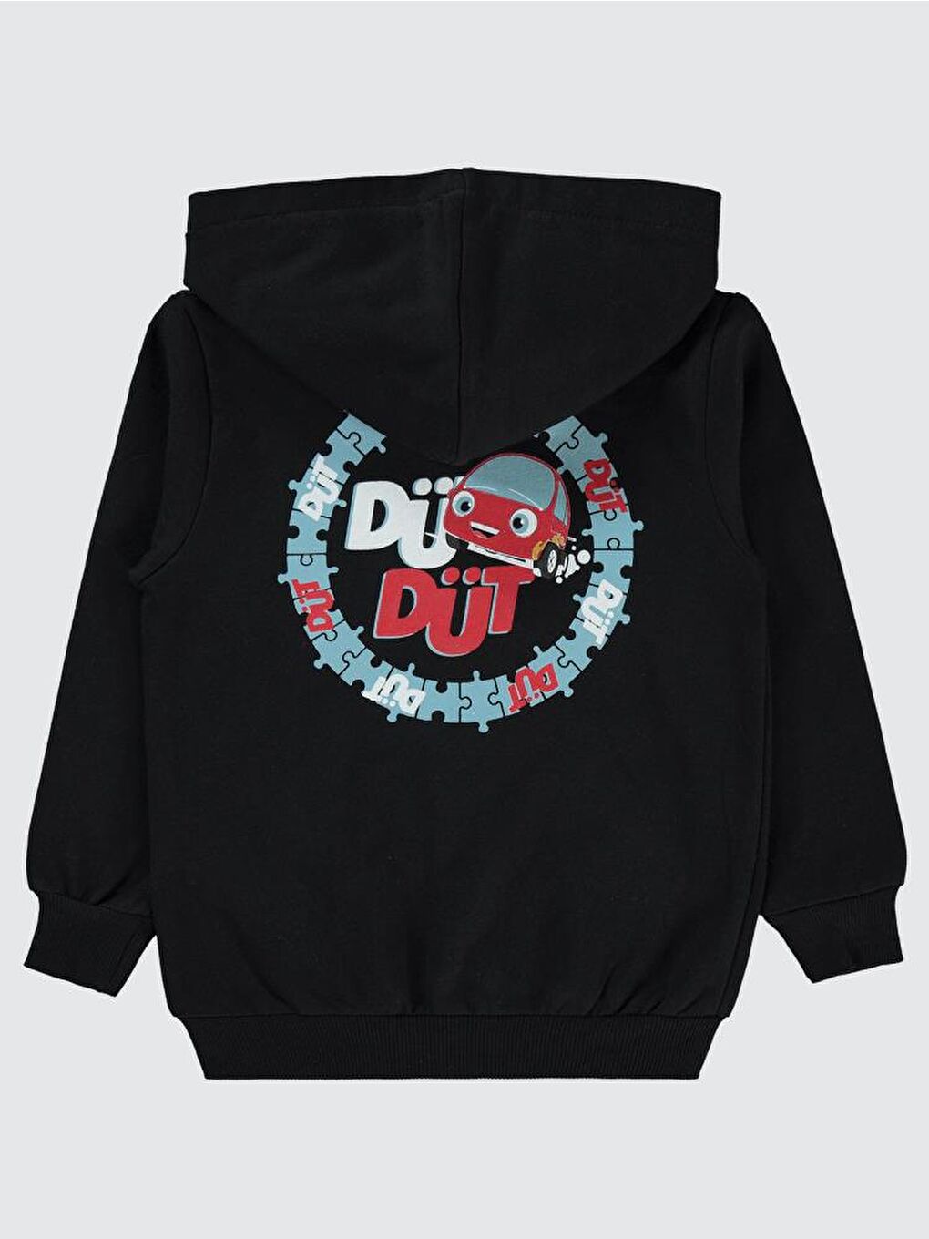 Düt Düt Puzzle Baskılı 2-5 Yaş Hırka - Siyah 3-4 Yaş-1