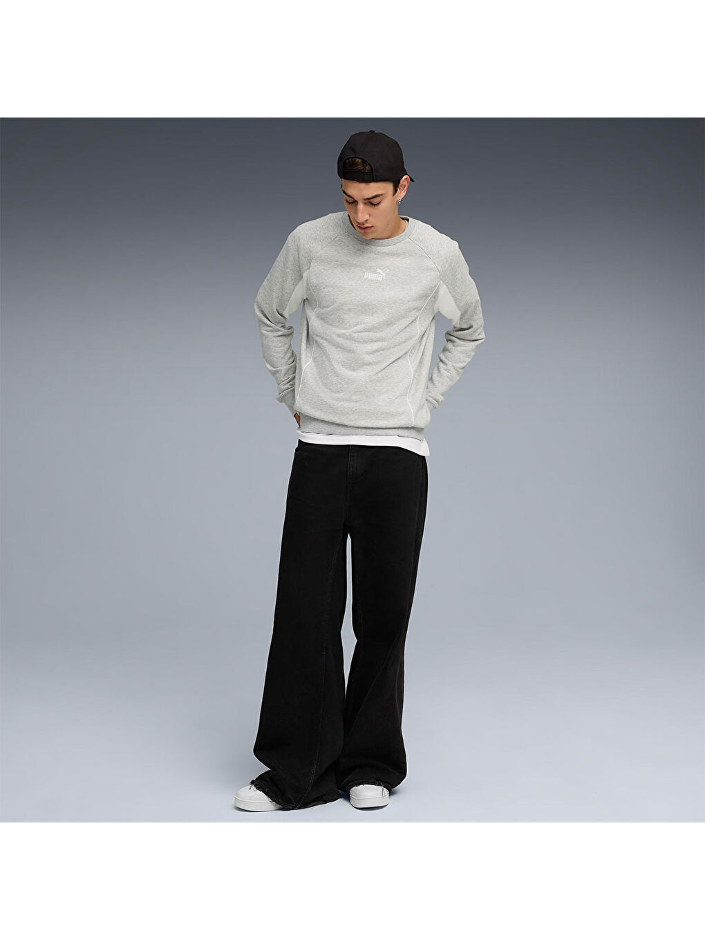 Sport Crew Erkek Gri Bisiklet Yaka Sweatshirt-2