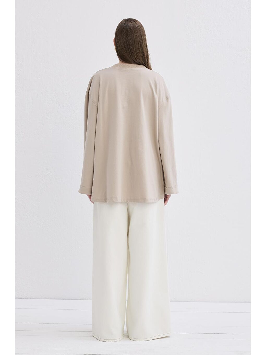Bej Vanille Pamuk Bluz Taş-3