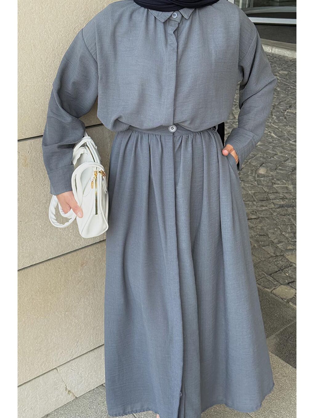 Pera Keten Etekli Takım Gri-2