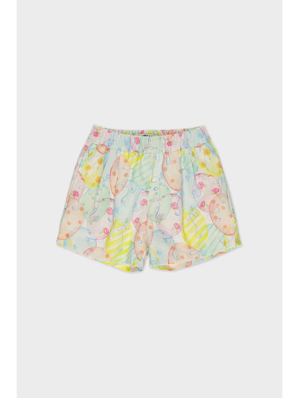 Kız Bebek Desenli Beyaz Şort