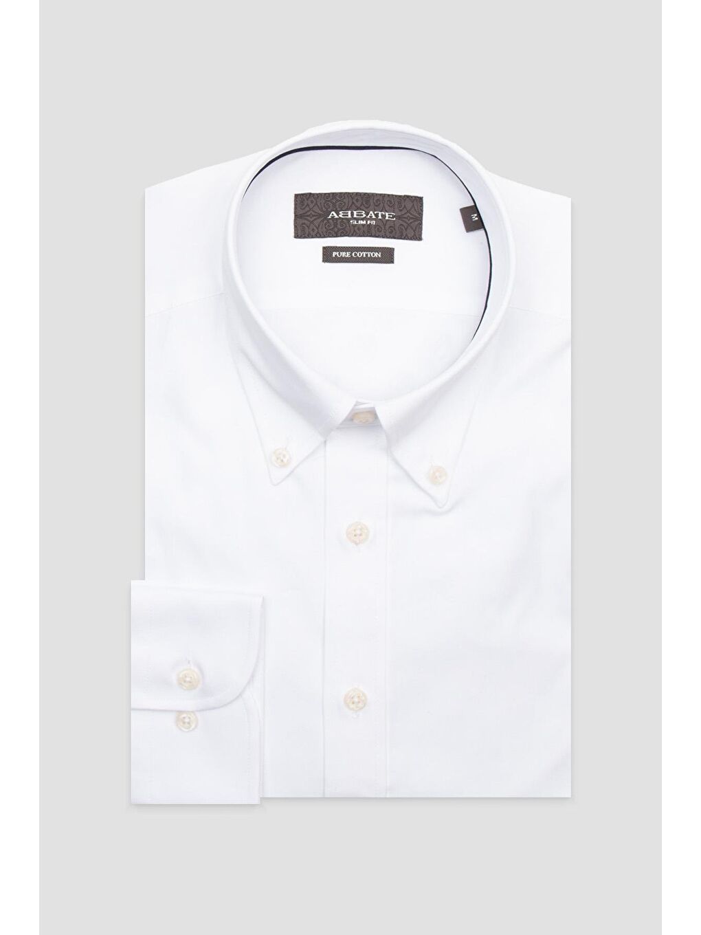 Carlo Royal Oxford Pamuklu Slim Fit Beyaz Düğmeli Yaka Erkek Düz Gömlek