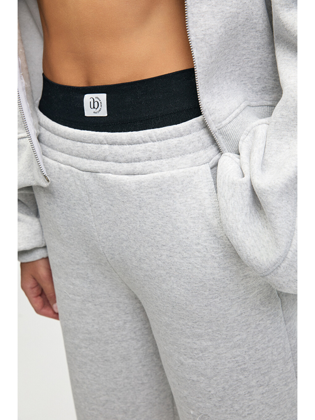 Elpıhra Kadın Oversize Beli Lastikli Çift Cepli Gri Melanj Şort & Bermuda-3
