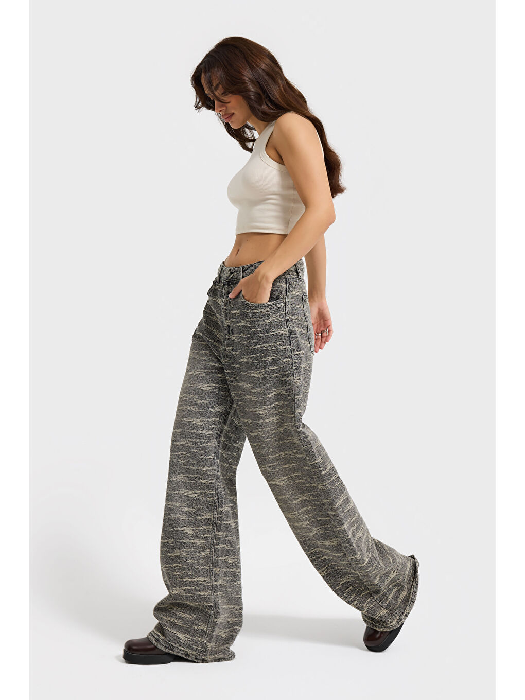 Mavi Kadın Koyu Jean Rengi 4w5-155 Süper Baggy Fit Özel Kumaş Tasarım Denim Jean-1