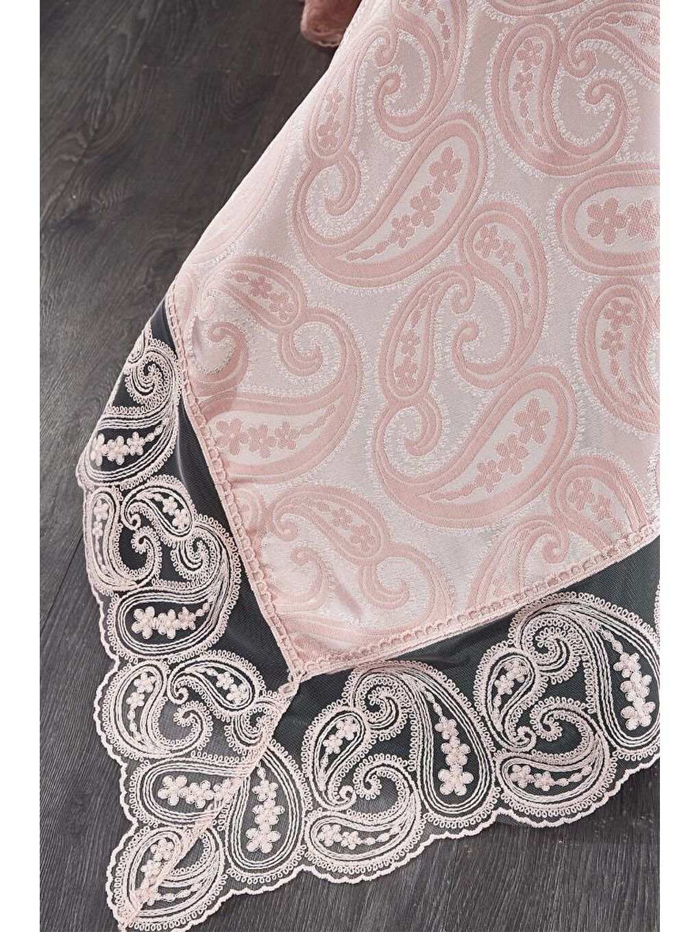 Pembe Şal 7 Parça Gelin Seti Pudra-2