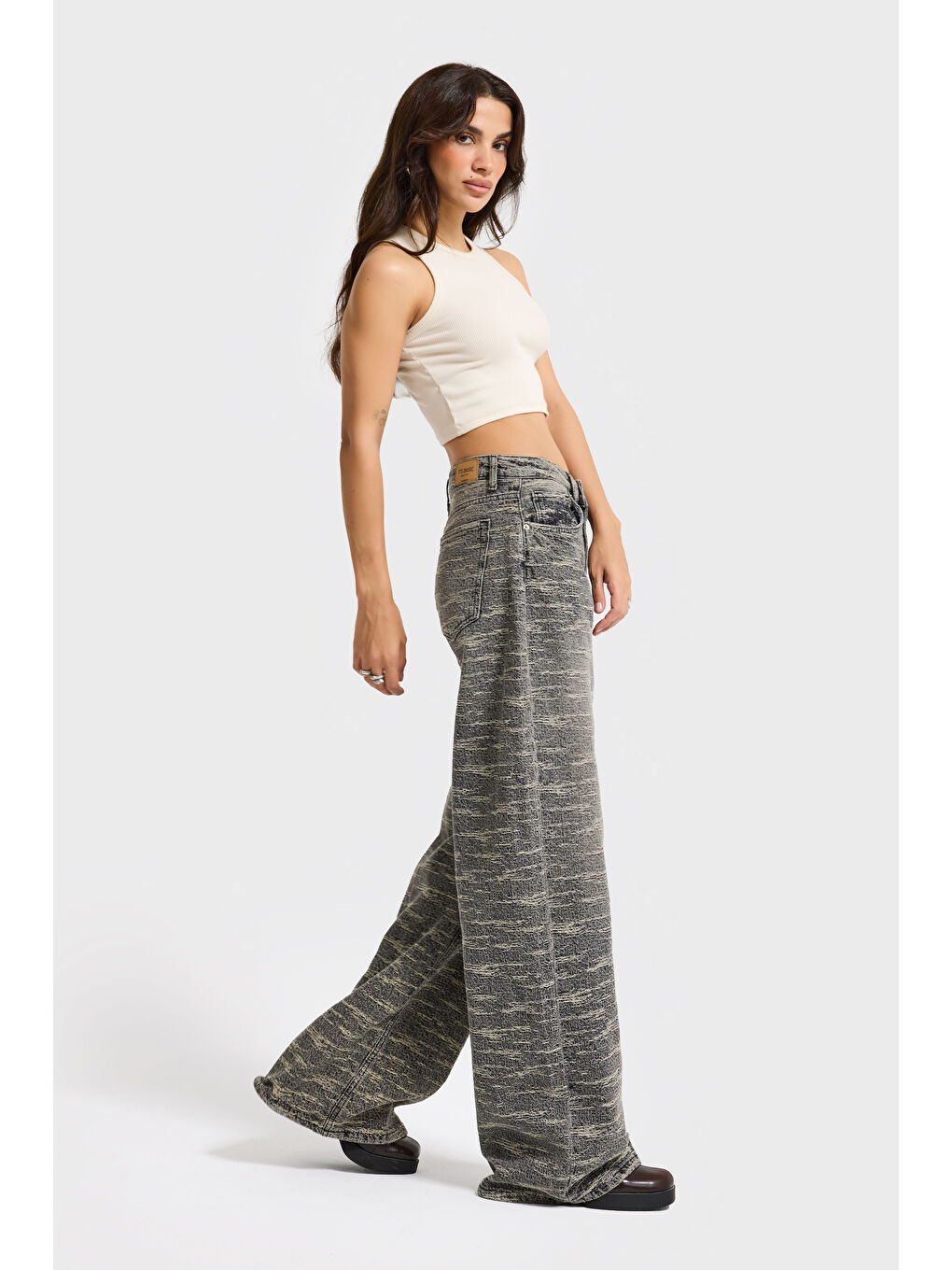 Mavi Kadın Koyu Jean Rengi 4w5-155 Süper Baggy Fit Özel Kumaş Tasarım Denim Jean-3