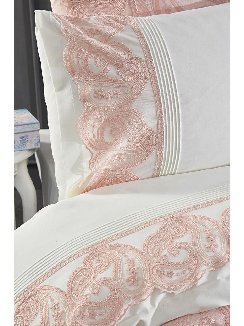 Pembe Şal 7 Parça Gelin Seti Pudra-4