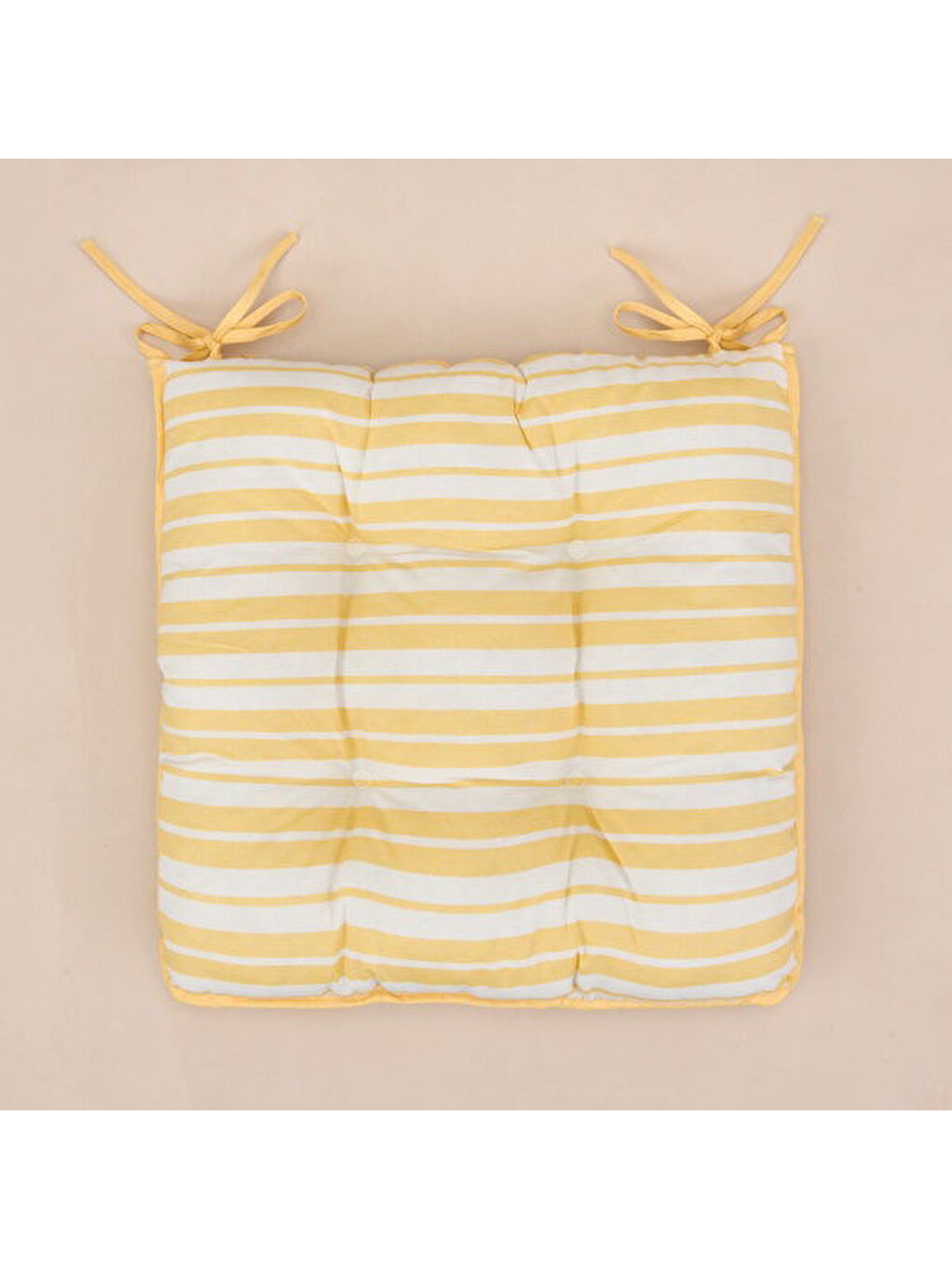 Lila Soft Lime Cello Sandalye Minderi - Ekru / Sarı - 43x43 cm-1