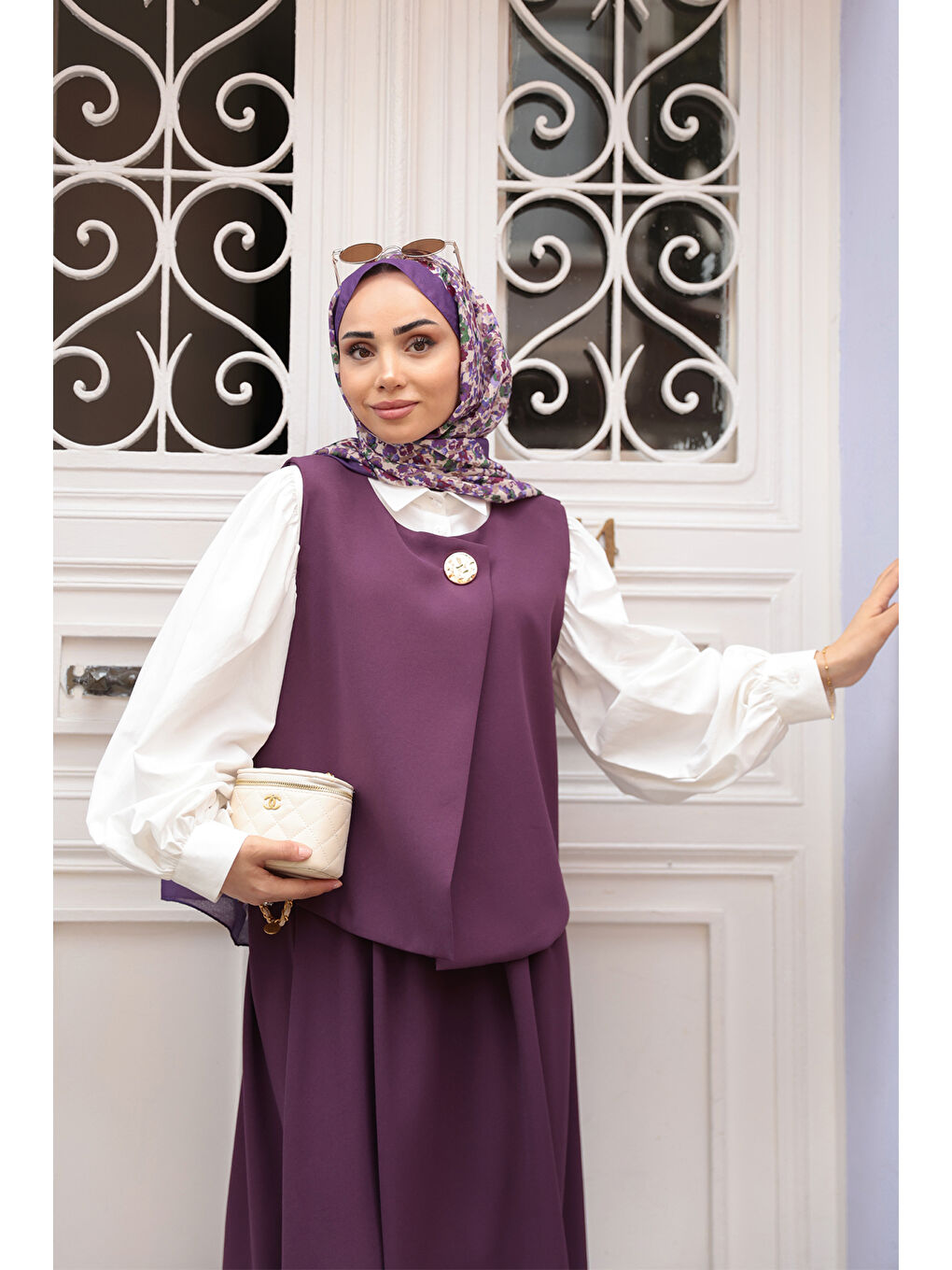 Kadın Yelekli Takım Mor-2