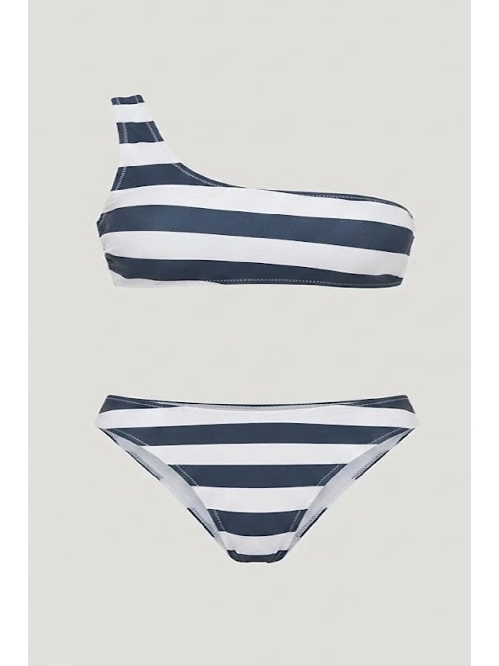 Tek Omuz Bikini Takım 3280 Siyah/beyaz