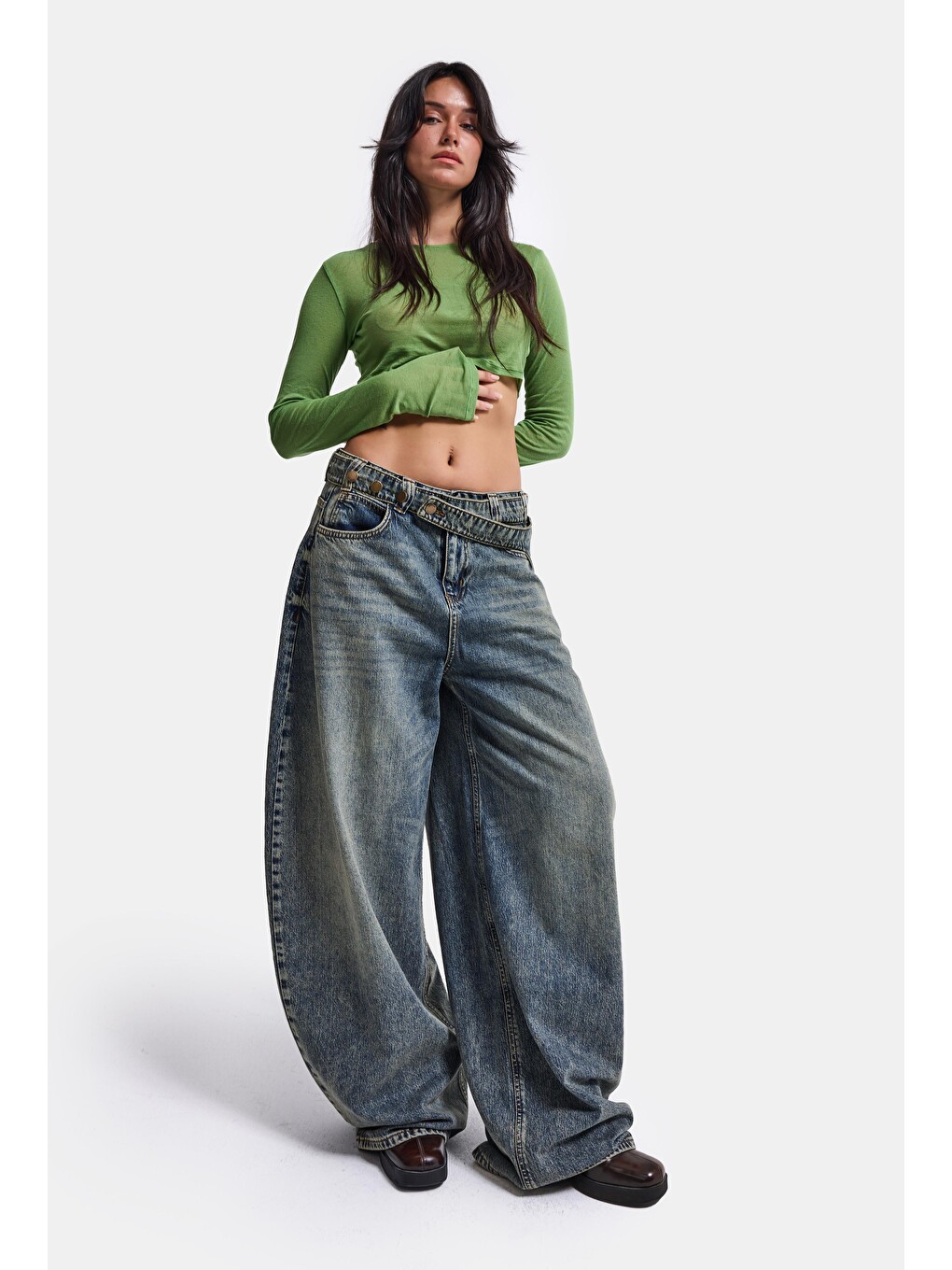 Mavi Kadın Jean Renk 4w6-31 Barrel Fit Bol Kesim Icon Detaylı Özel Tasarım Denim Jean-1