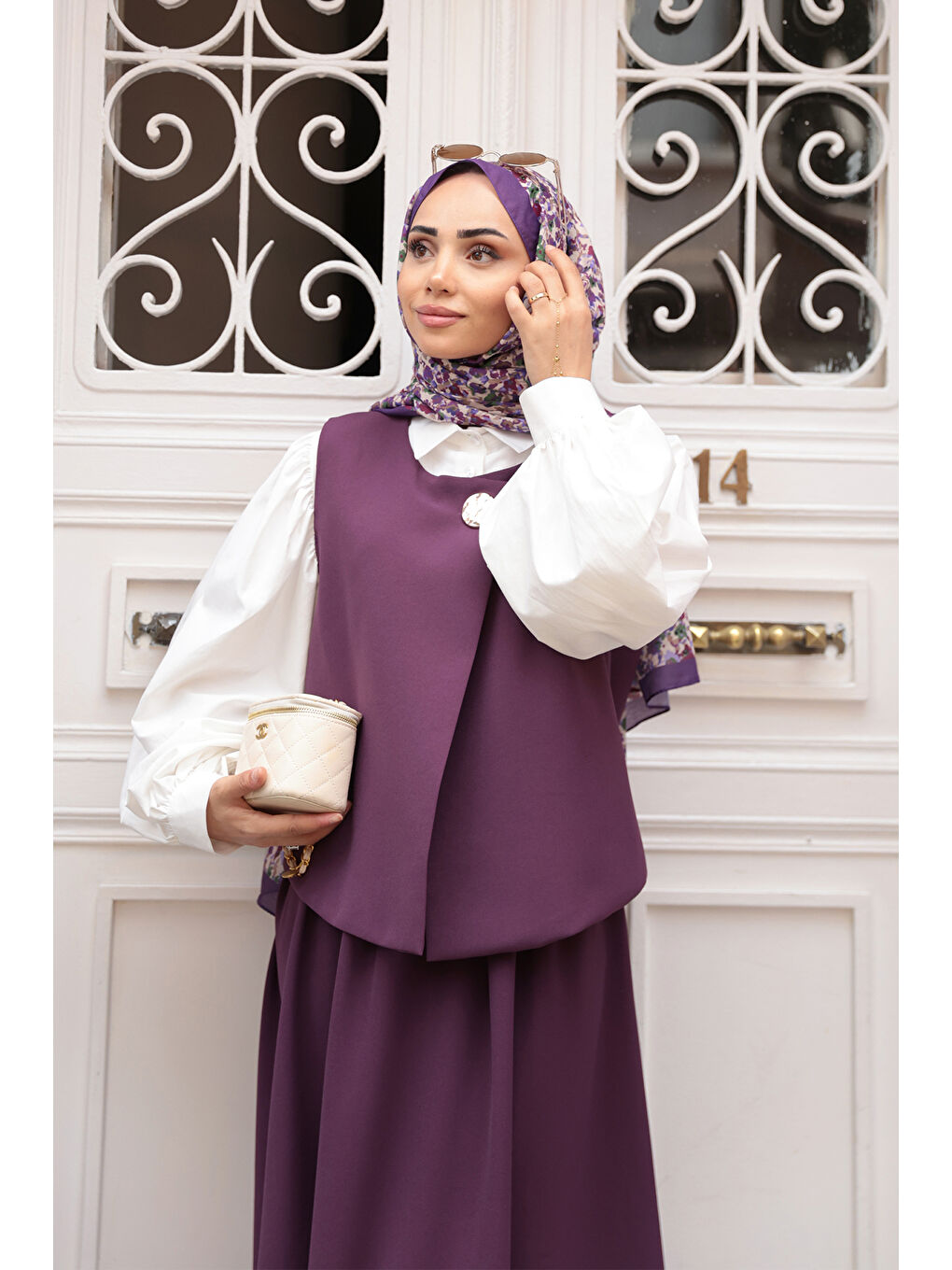 Kadın Yelekli Takım Mor-3