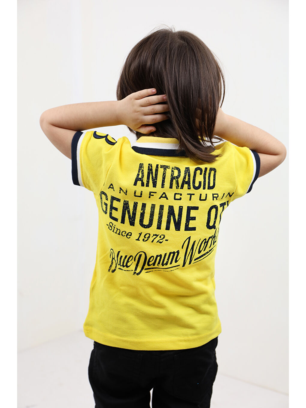 Sarı Erkek Çocuk Nakışlı Tişört-1