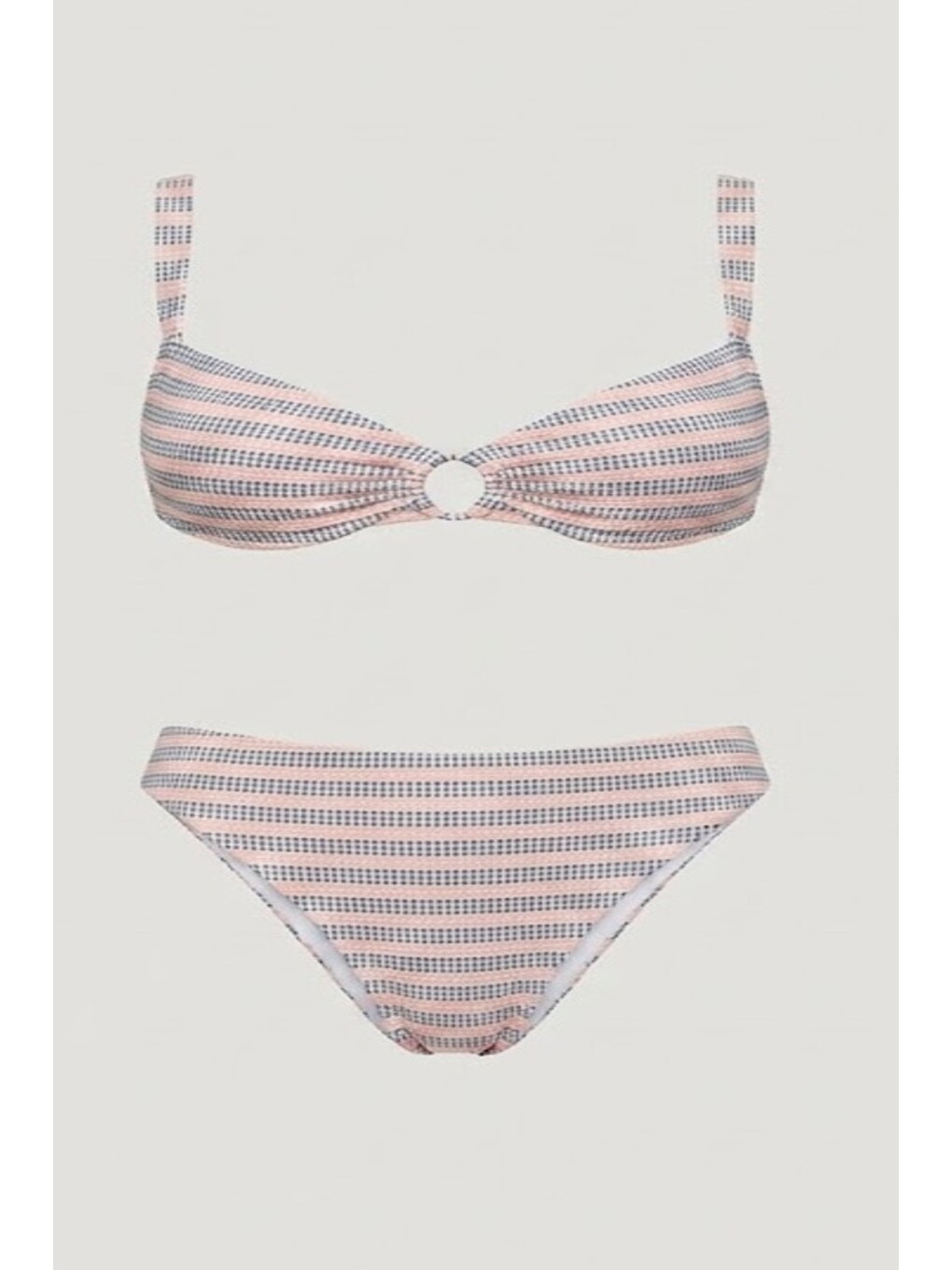 Pembe Halka Detay Bikini Takım 3283 Somon/siyah