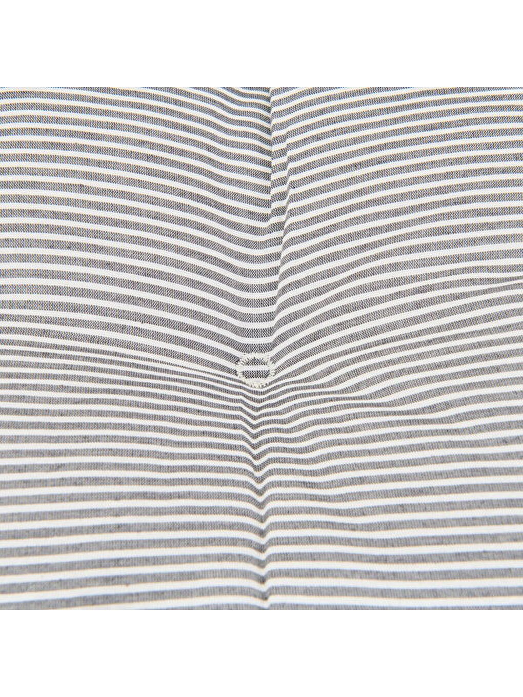 Lila Soft Elegant Curves İnce Çizgili Sandalye Minderi - Ekru / Siyah - 43x43 cm-3