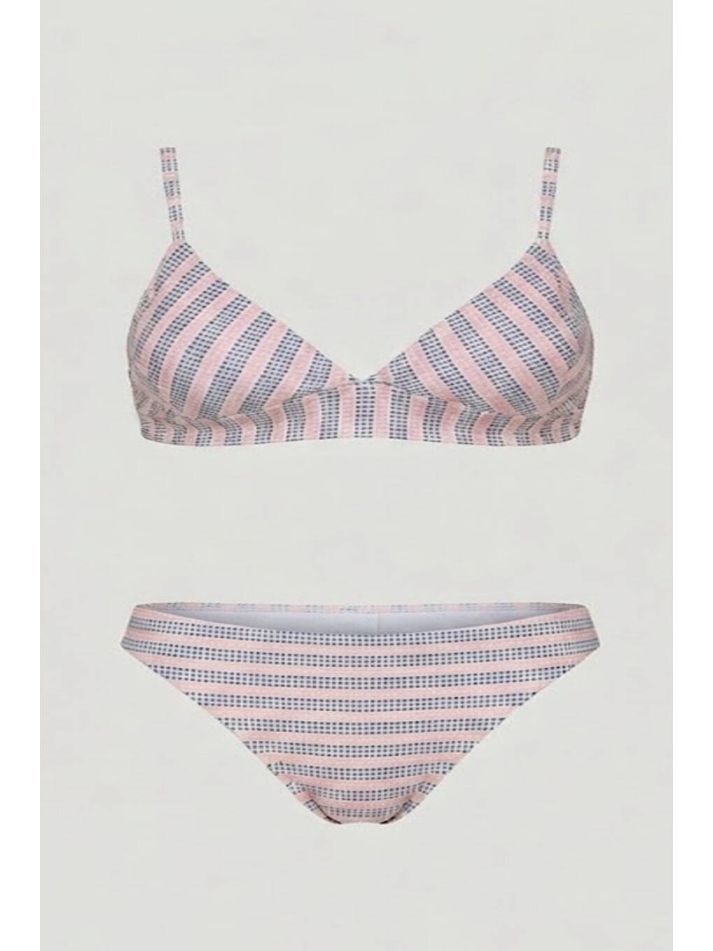 Pembe Üçgen Bikini Takım 3284 Somon/siyah