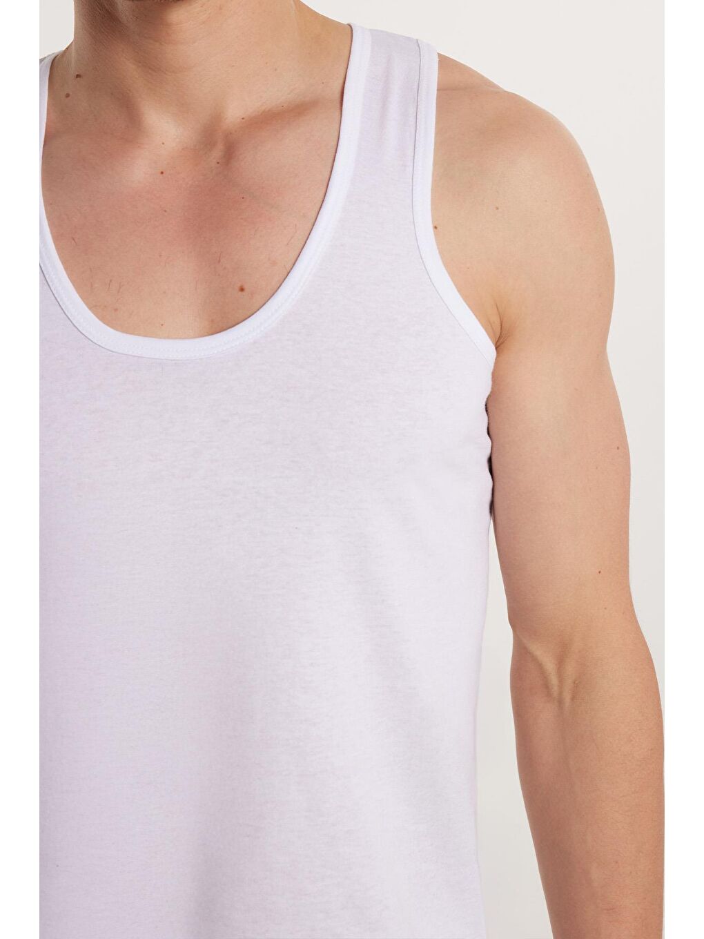 3 Adet Compact Penye Beyaz Erkek Atlet %100 Pamuk Standart Fit Normal Kesim 3'Lü Paket-2