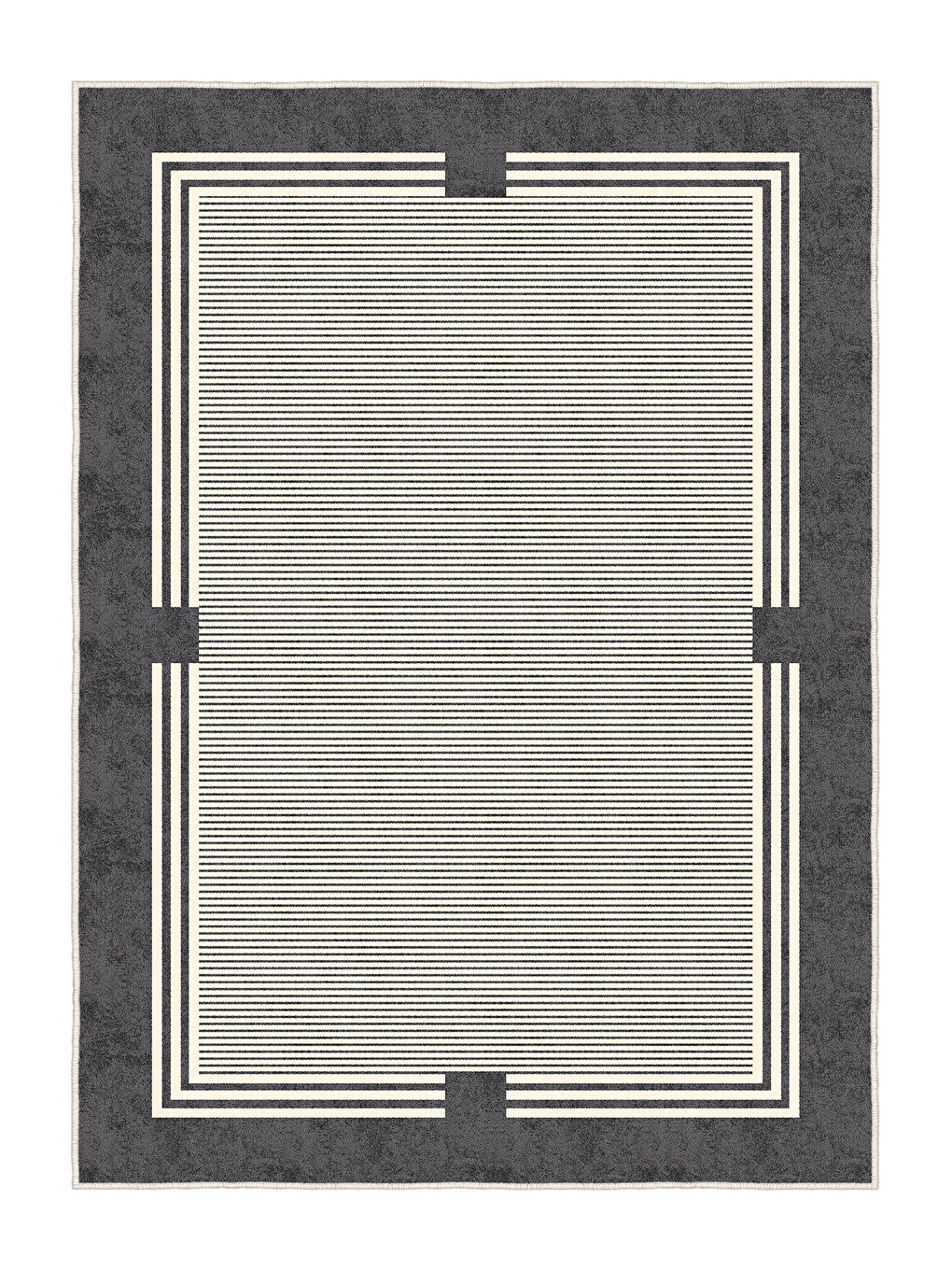 Antrasit Modern Dekoratif Yıkanabilir Kaymaz Taban Halı – İnce, Yumuşak Salon Halısı, Mutfak Halısı ve Yolluk