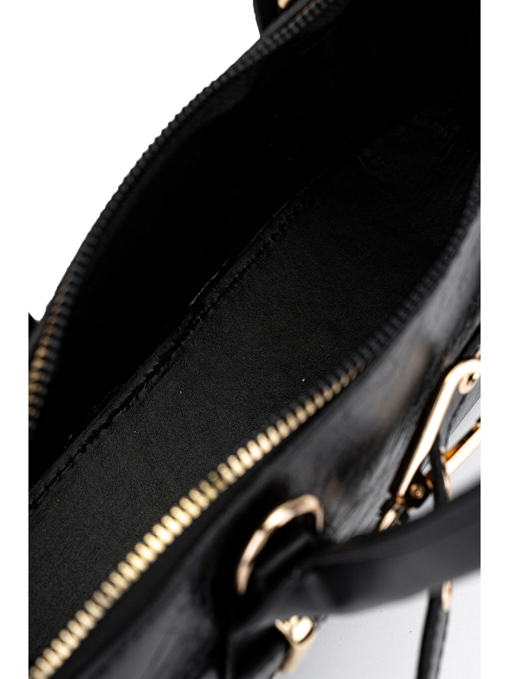 Kemer Detaylı Suni Deri Kadın Çapraz Çanta King Siyah-5