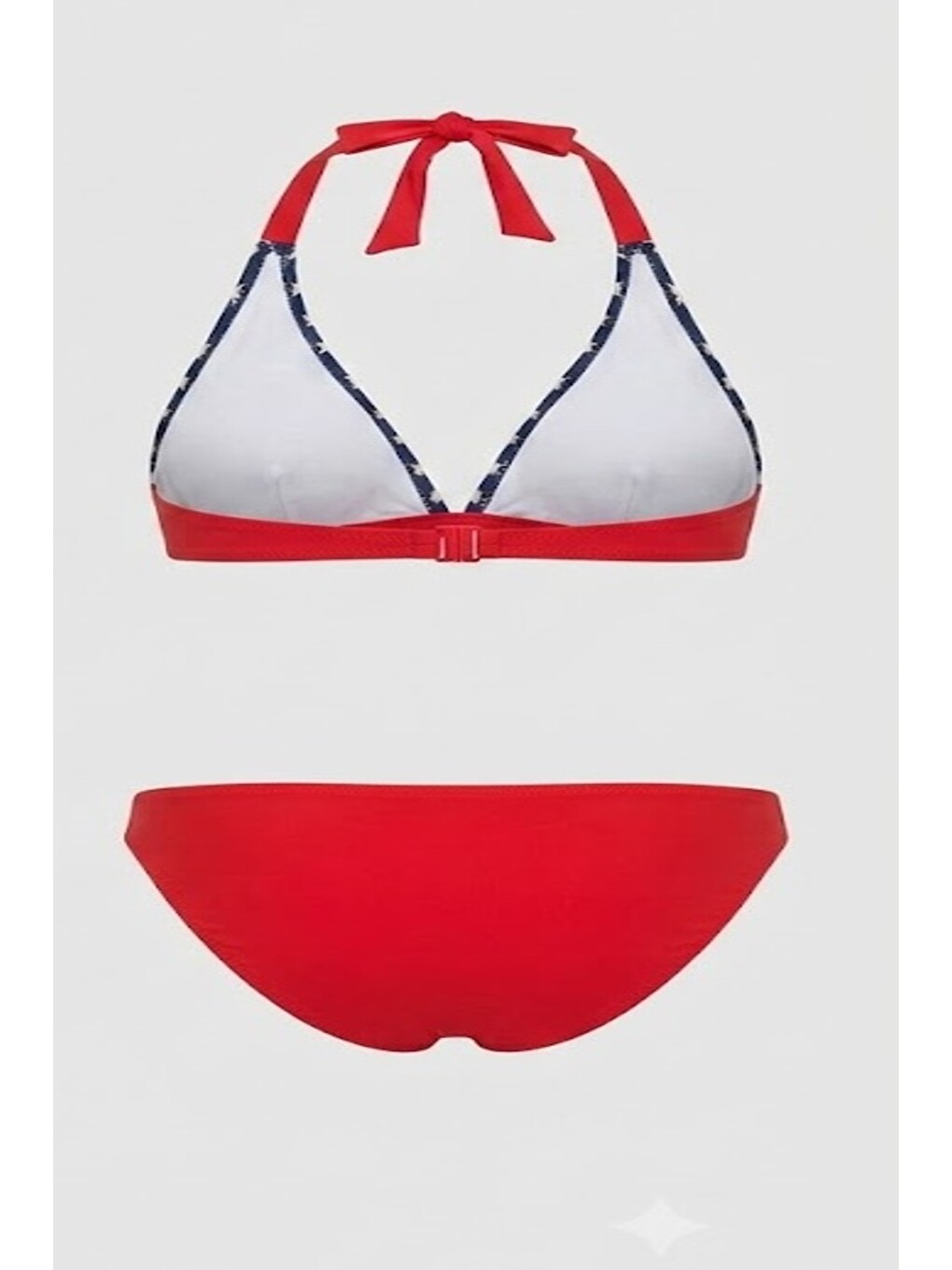 Uzun Üçgen Bikini Takım 3202 Lacivert/kırmızı-1