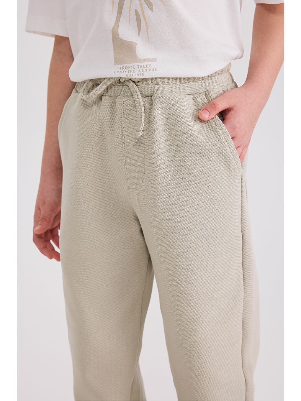 Erkek Çocuk Örme Açık Yeşil Pantolon-2