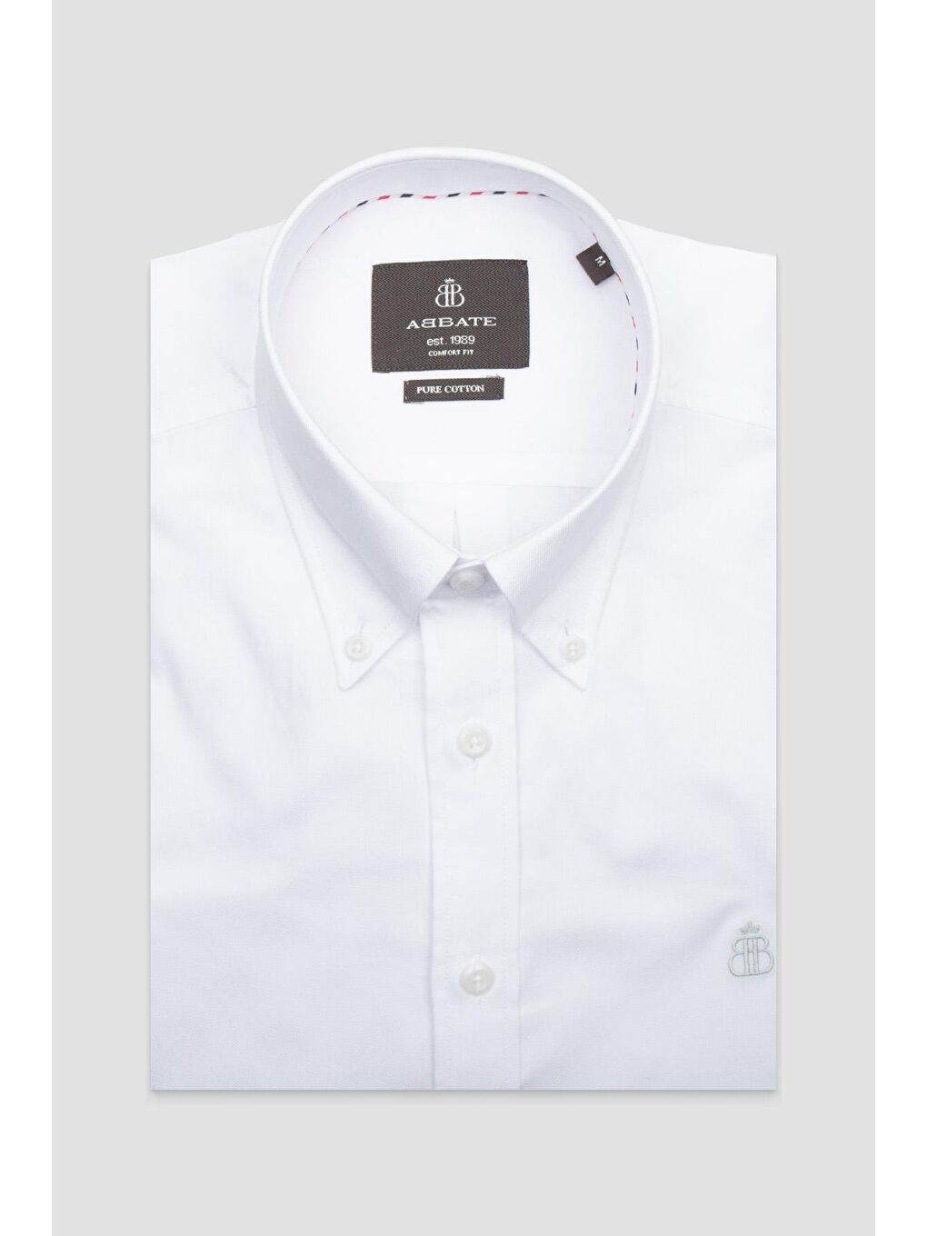 Luca Oxford Pamuklu Comfort Fit Beyaz Düğmeli Yaka Erkek Düz Gömlek