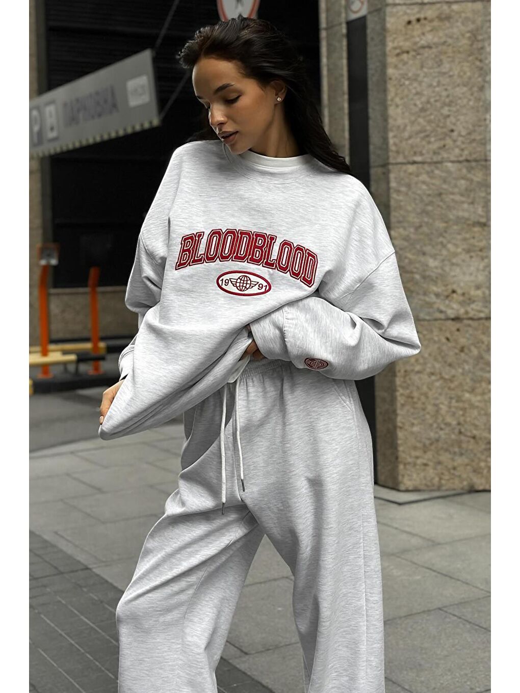 Beyaz Karmelanj Bisiklet Yaka Alt Üst Eşofman Takım Mg2213-5