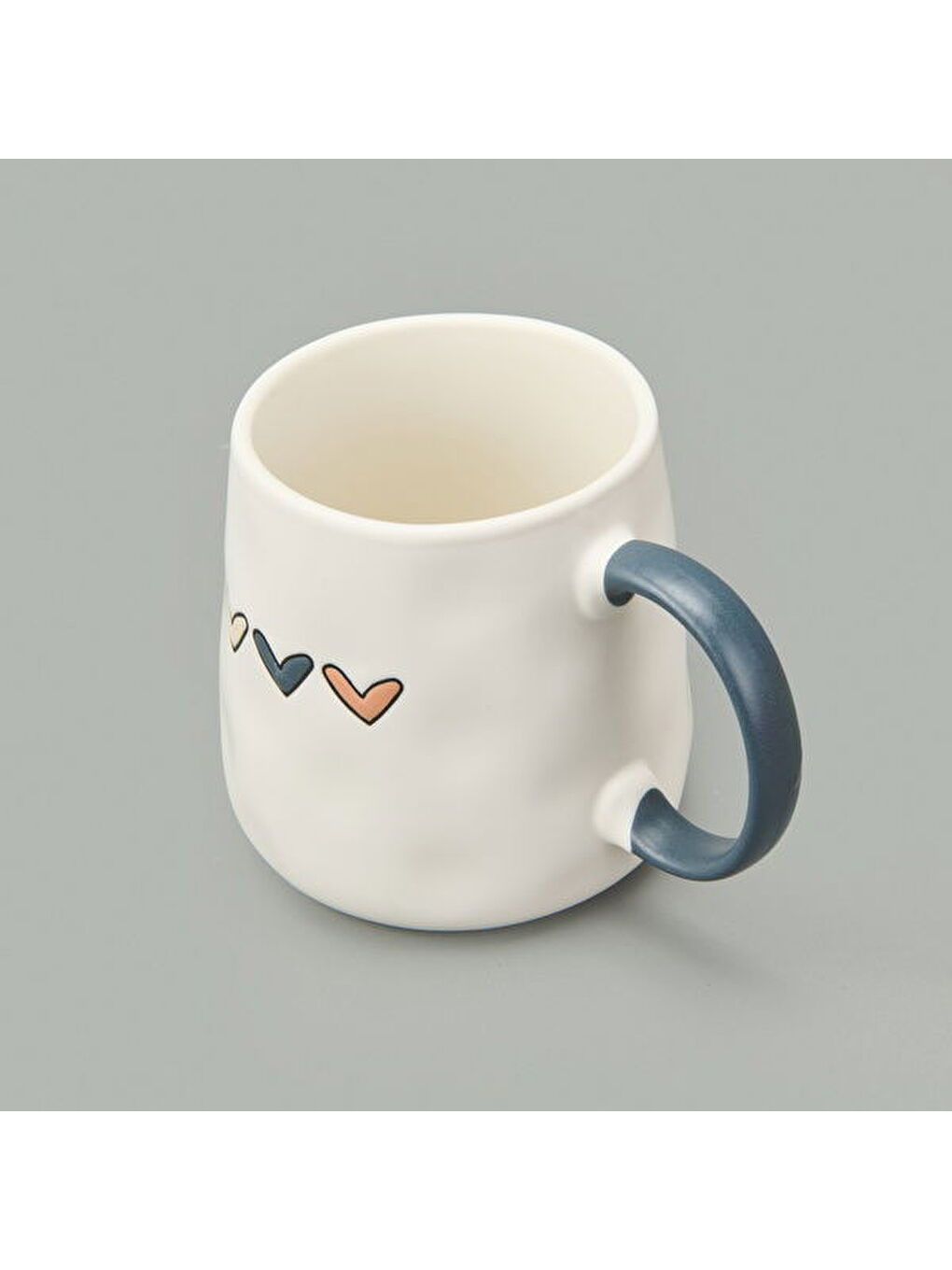 Ekru Kitchen Kalp Desenli Kupa - Krem - 450 ml-1